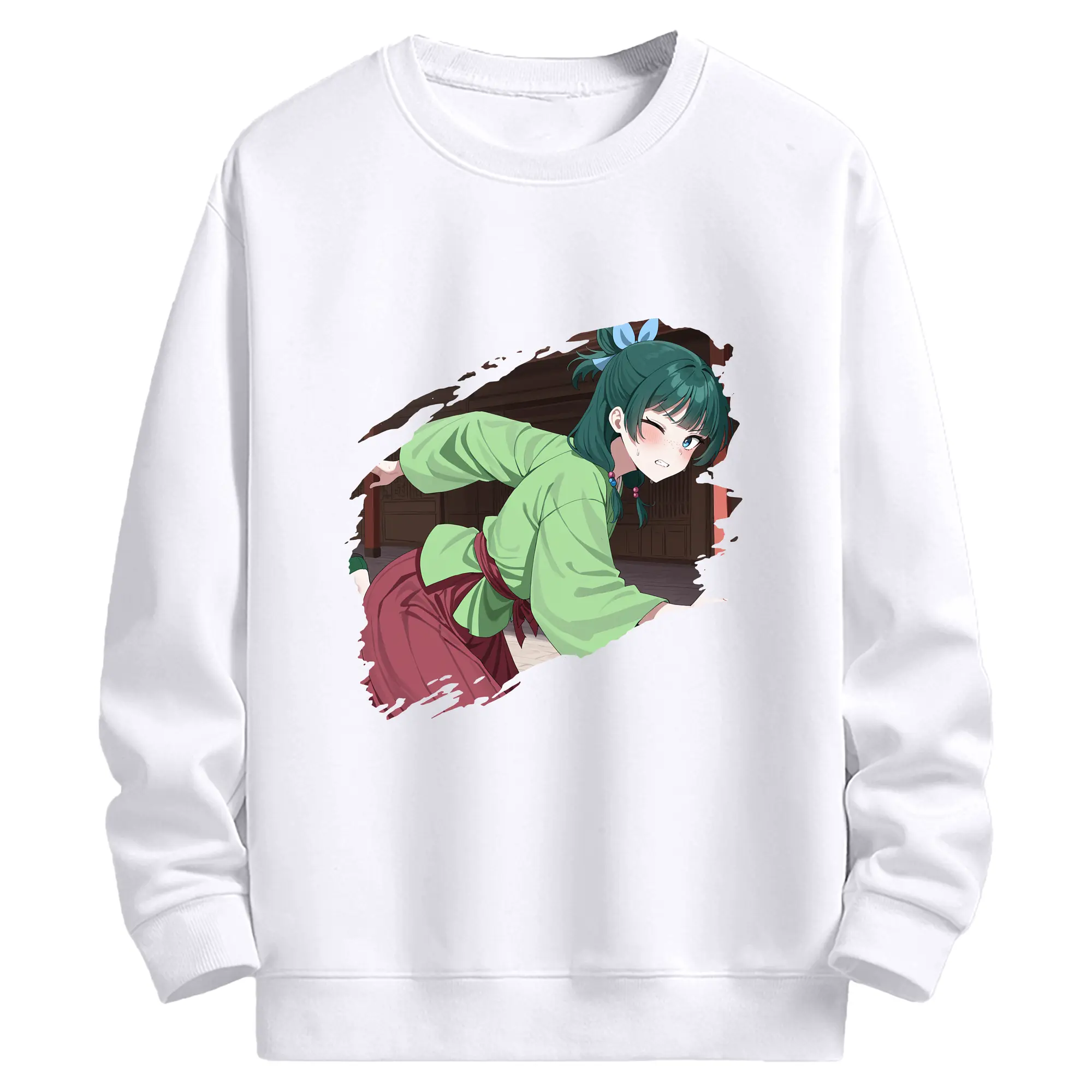 薬屋のひとりごと グッズ,猫猫 - 高品質 クルーネック スウェット ・ コットン59％ ポリエステル41％ ・ ユニセックス 長袖 トレーナー ・ カジュアル デイリー スポーツ 散歩用