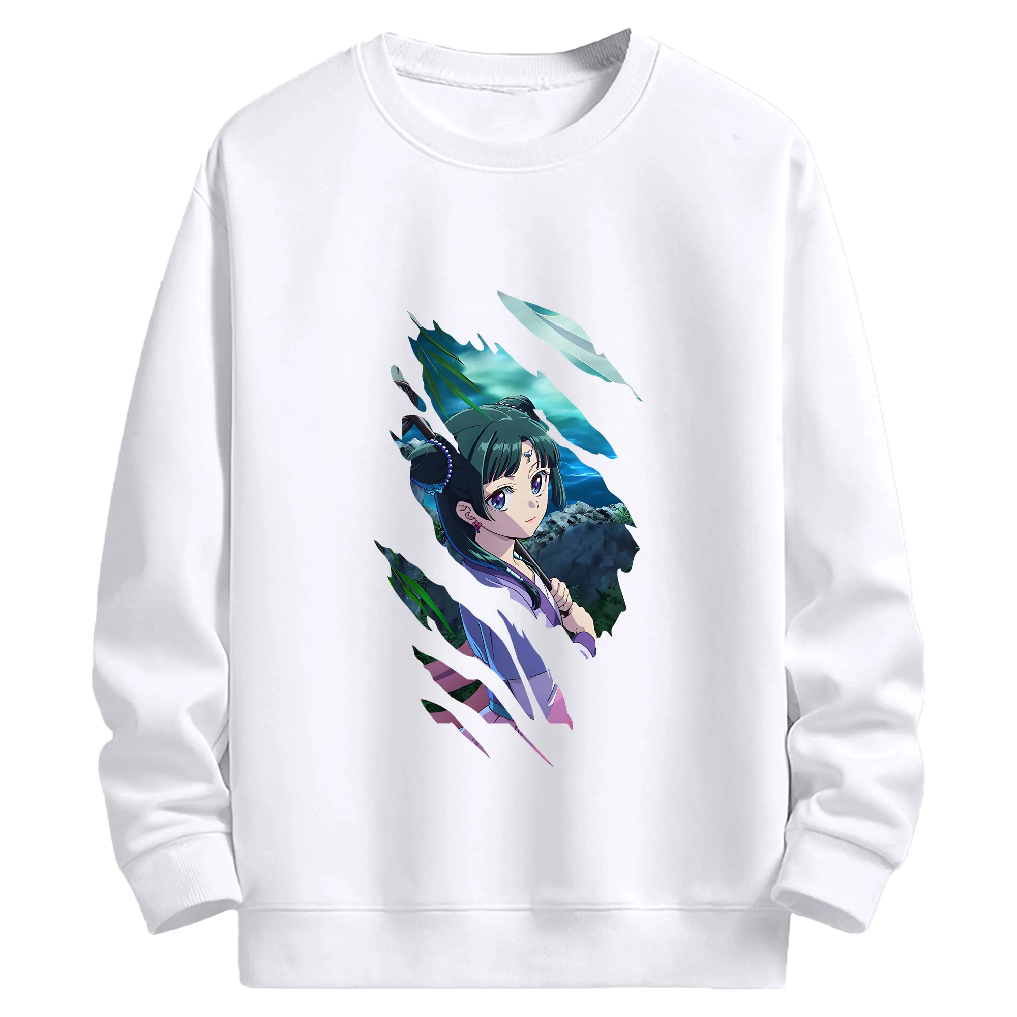 薬屋のひとりごと グッズ,猫猫 - 高品質 クルーネック スウェット ・ コットン59％ ポリエステル41％ ・ ユニセックス 長袖 トレーナー ・ カジュアル デイリー スポーツ 散歩用