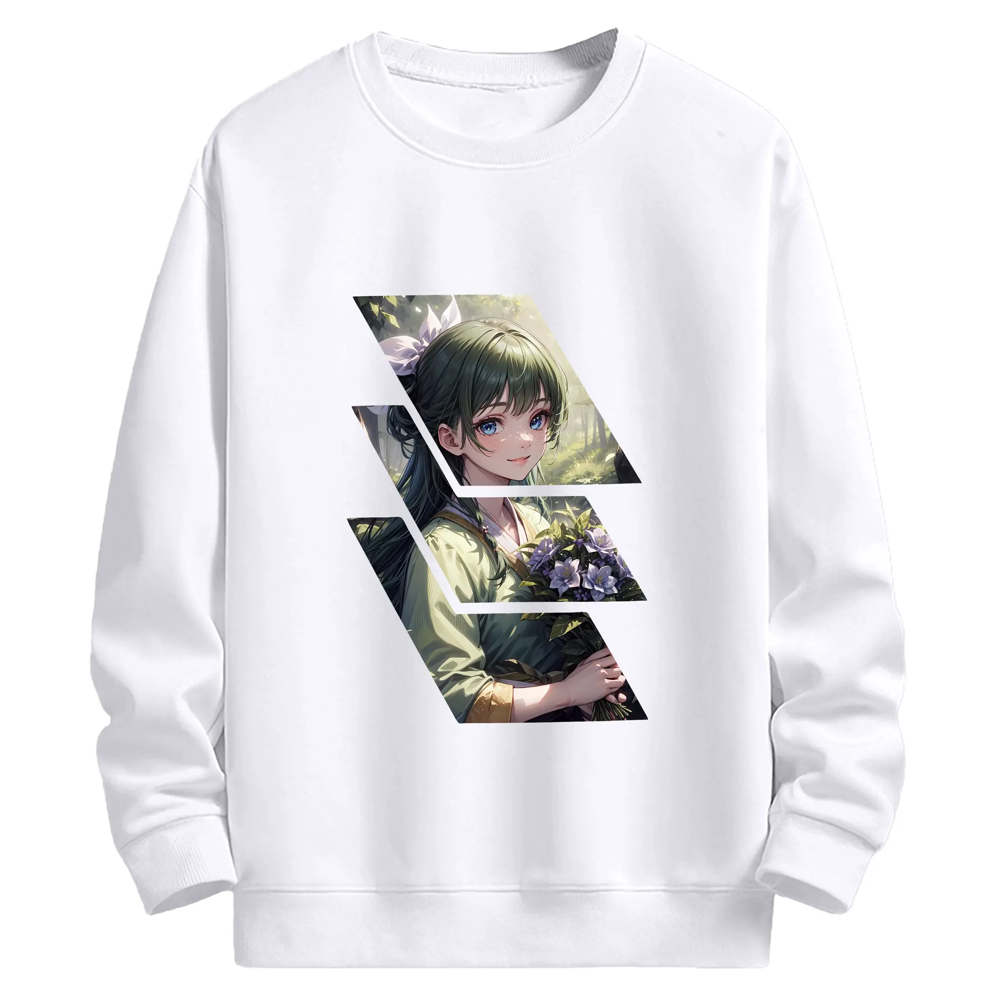 薬屋のひとりごと グッズ,猫猫 - 高品質 クルーネック スウェット ・ コットン59％ ポリエステル41％ ・ ユニセックス 長袖 トレーナー ・ カジュアル デイリー スポーツ 散歩用