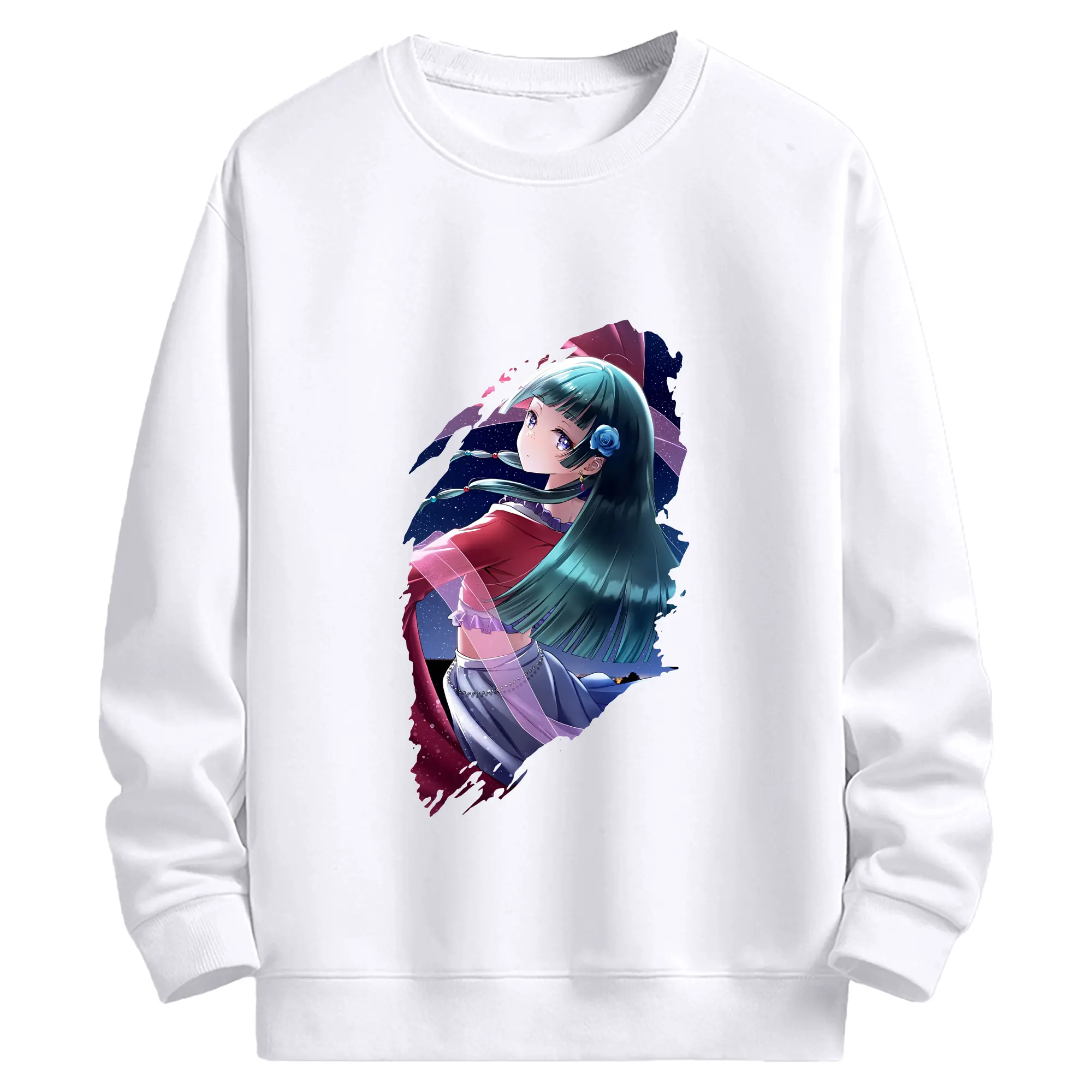 薬屋のひとりごと グッズ,猫猫 - 高品質 クルーネック スウェット ・ コットン59％ ポリエステル41％ ・ ユニセックス 長袖 トレーナー ・ カジュアル デイリー スポーツ 散歩用