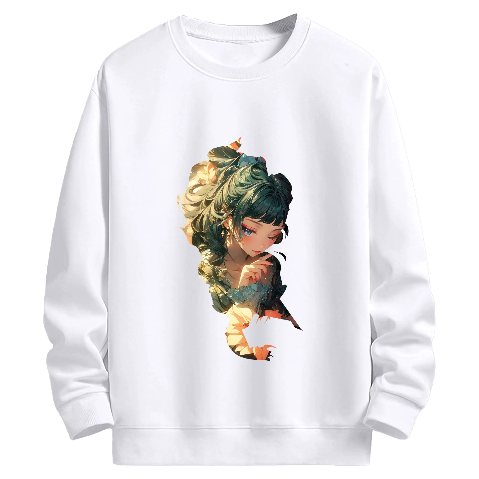 薬屋のひとりごと グッズ,猫猫 - 高品質 クルーネック スウェット ・ コットン59％ ポリエステル41％ ・ ユニセックス 長袖 トレーナー ・ カジュアル デイリー スポーツ 散歩用