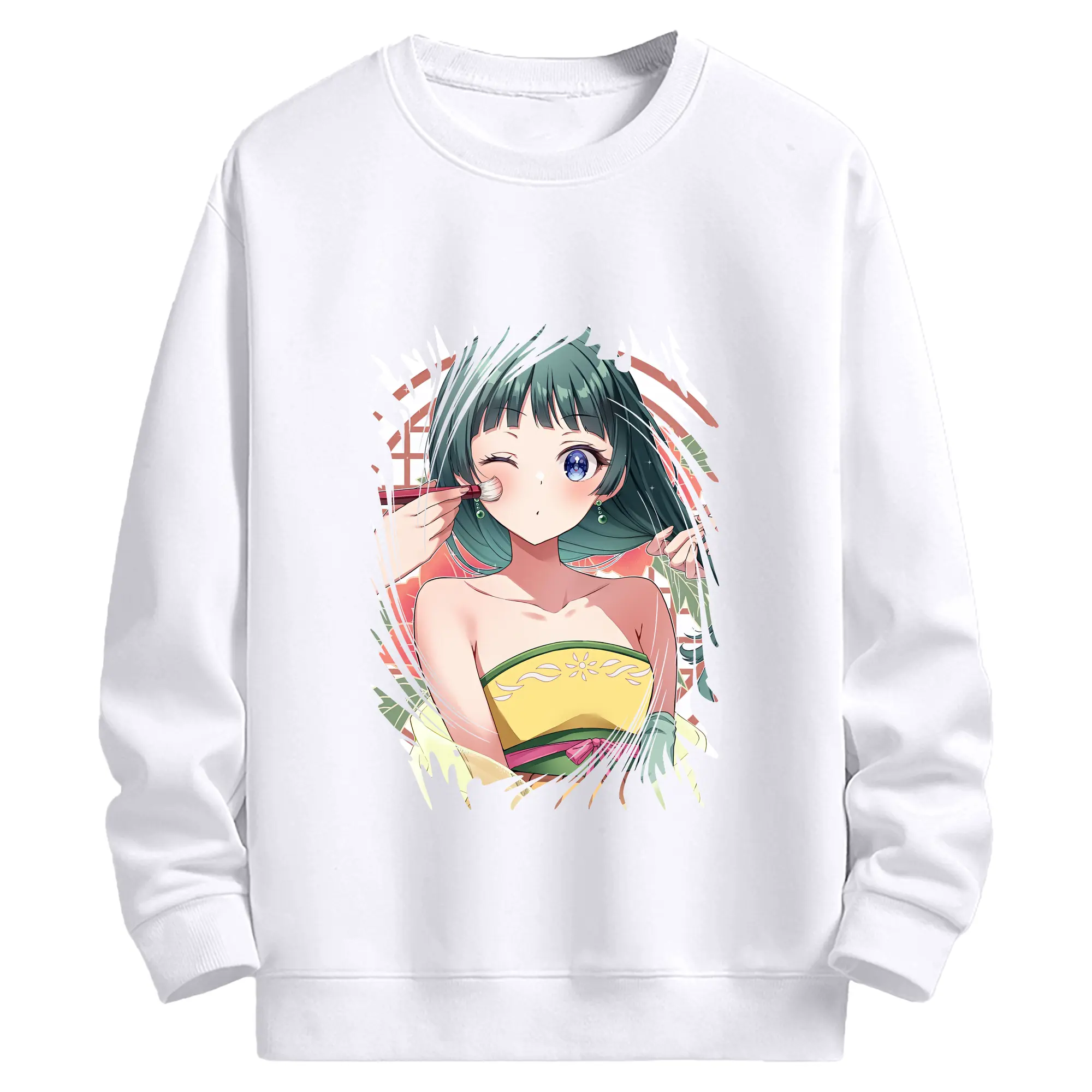 薬屋のひとりごと グッズ,猫猫 - 高品質 クルーネック スウェット ・ コットン59％ ポリエステル41％ ・ ユニセックス 長袖 トレーナー ・ カジュアル デイリー スポーツ 散歩用