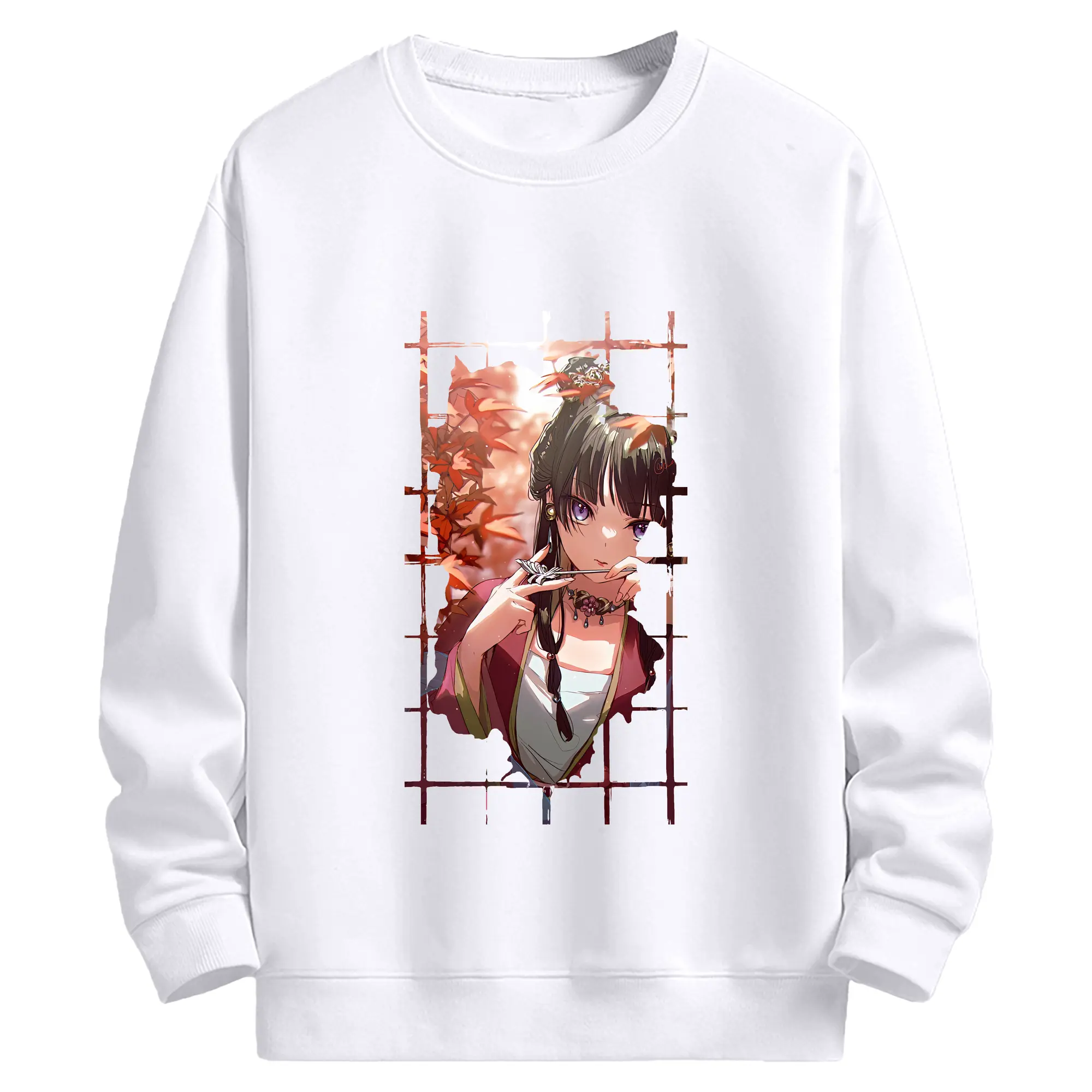 薬屋のひとりごと グッズ,猫猫 - 高品質 クルーネック スウェット ・ コットン59％ ポリエステル41％ ・ ユニセックス 長袖 トレーナー ・ カジュアル デイリー スポーツ 散歩用