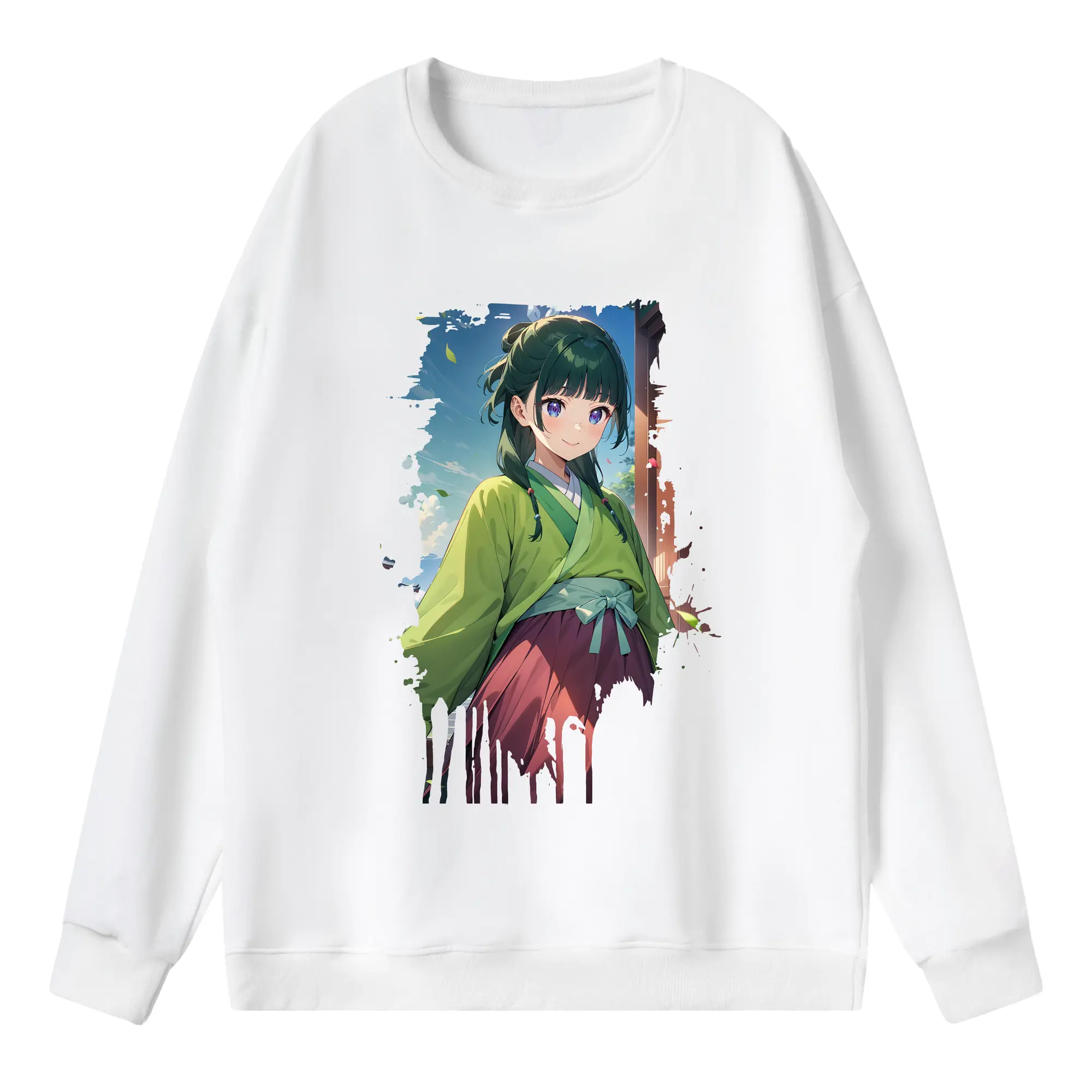 薬屋のひとりごと グッズ,猫猫 - 薄手 クルーネック スウェット 裏毛260g · ポリエステル 春秋向け カジュアル 男女兼用 · トレーナー デイリー スポーツ 散歩に最適