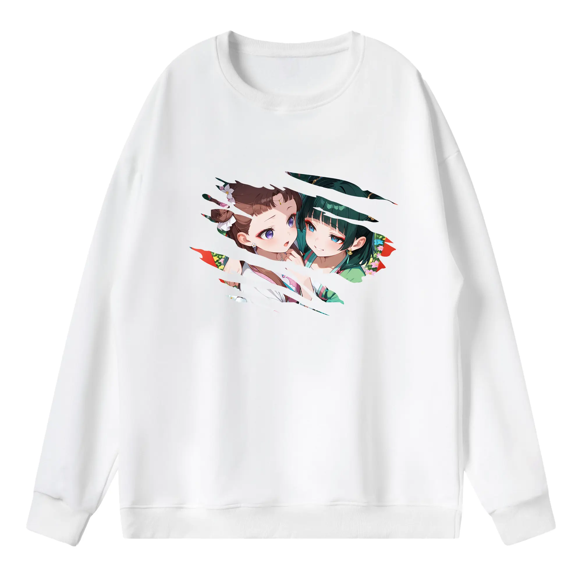 薬屋のひとりごと グッズ,猫猫 - 薄手 クルーネック スウェット 裏毛260g · ポリエステル 春秋向け カジュアル 男女兼用 · トレーナー デイリー スポーツ 散歩に最適