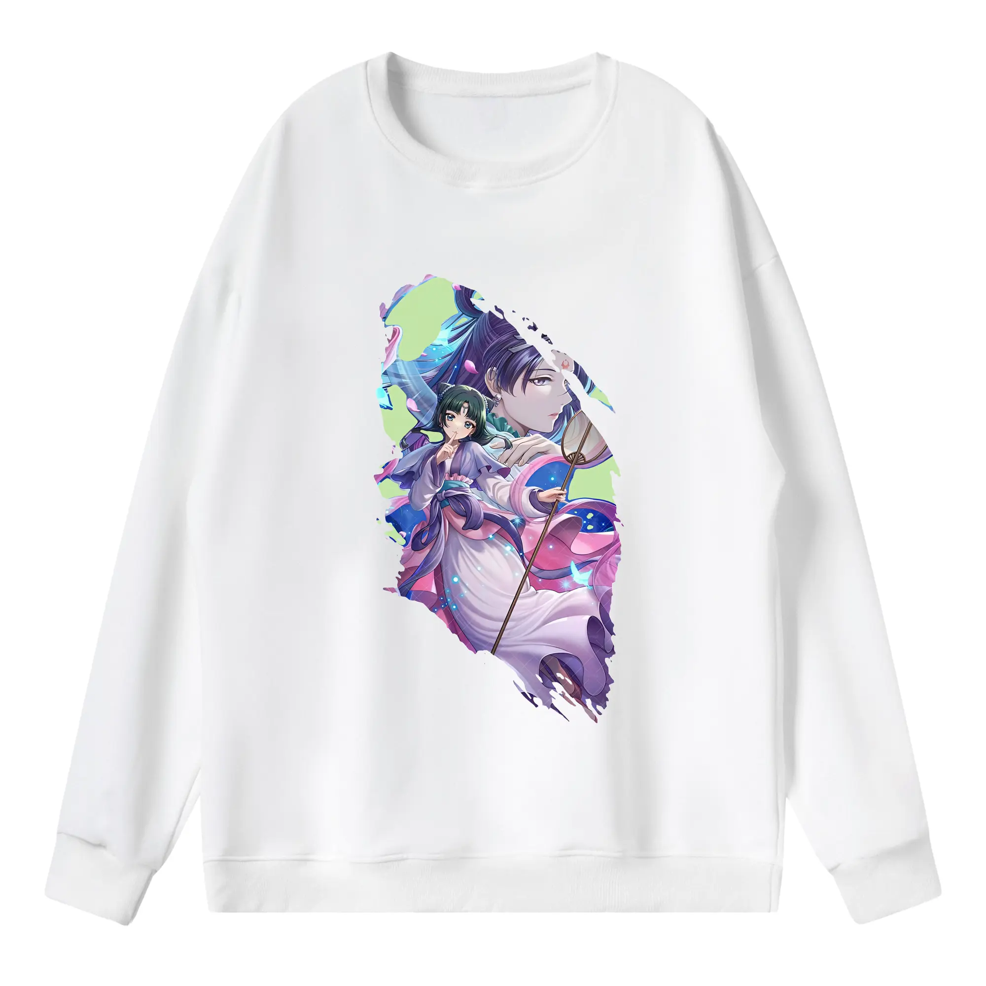 薬屋のひとりごと グッズ,猫猫 - 薄手 クルーネック スウェット 裏毛260g · ポリエステル 春秋向け カジュアル 男女兼用 · トレーナー デイリー スポーツ 散歩に最適