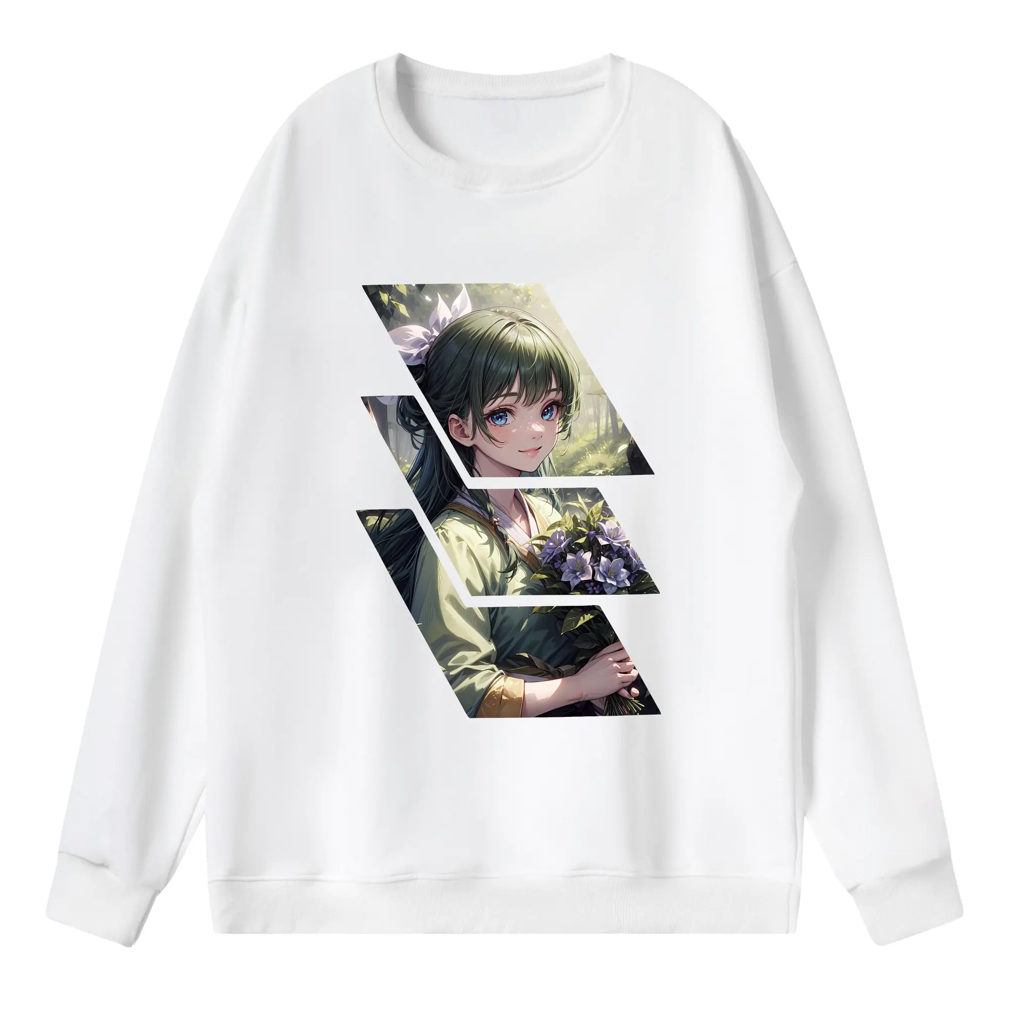 薬屋のひとりごと グッズ,猫猫 - 薄手 クルーネック スウェット 裏毛260g · ポリエステル 春秋向け カジュアル 男女兼用 · トレーナー デイリー スポーツ 散歩に最適