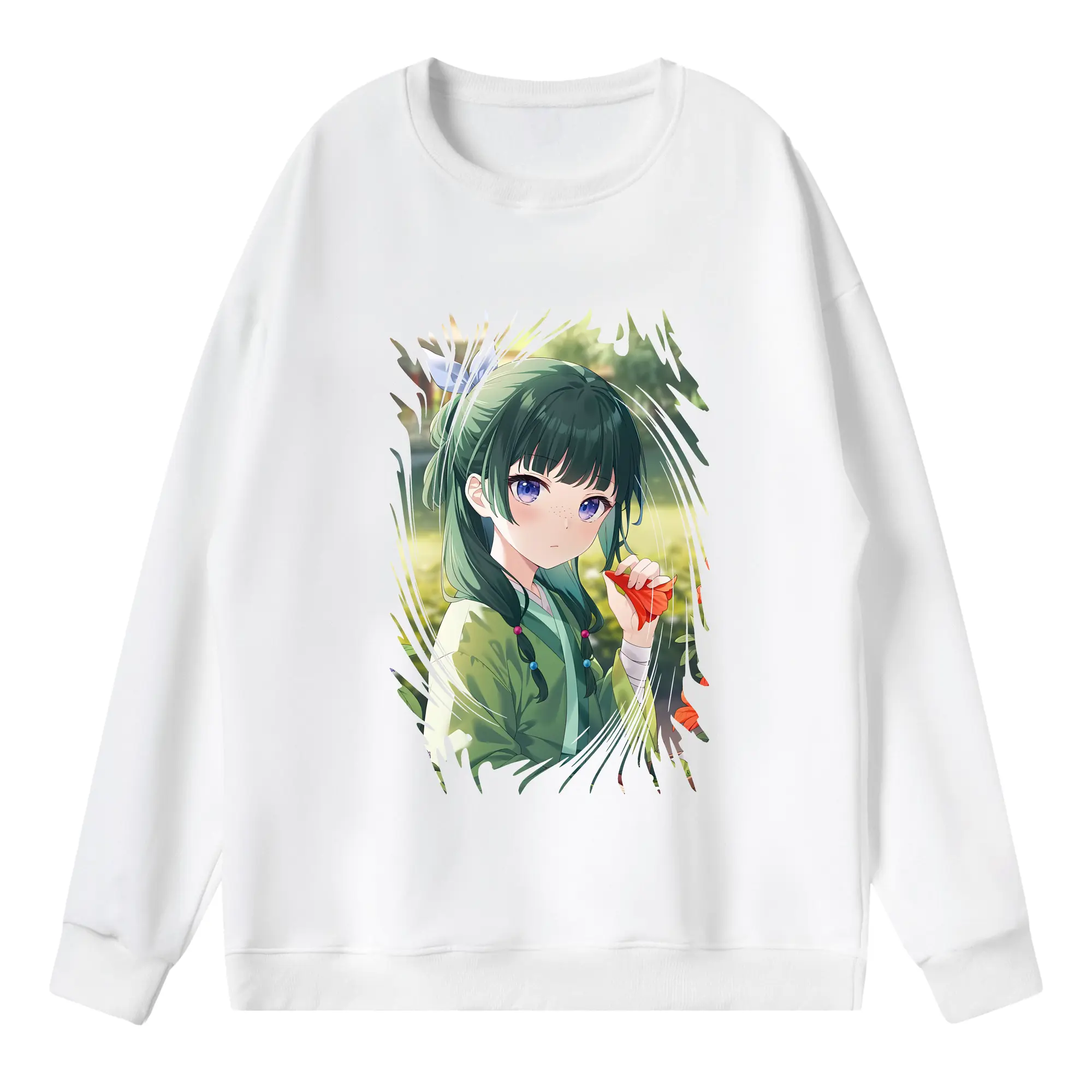 薬屋のひとりごと グッズ,猫猫 - 薄手 クルーネック スウェット 裏毛260g · ポリエステル 春秋向け カジュアル 男女兼用 · トレーナー デイリー スポーツ 散歩に最適