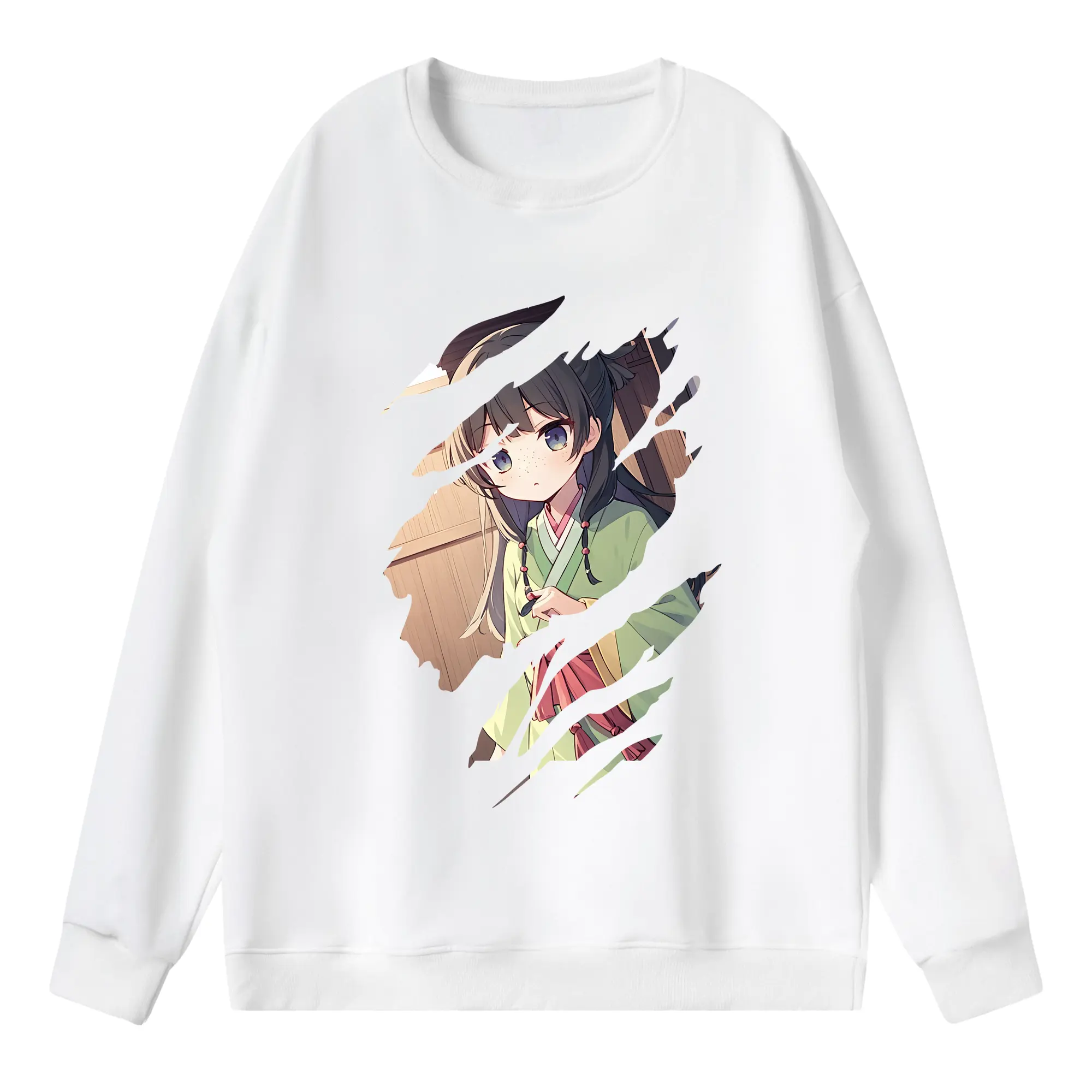 薬屋のひとりごと グッズ,猫猫 - 薄手 クルーネック スウェット 裏毛260g · ポリエステル 春秋向け カジュアル 男女兼用 · トレーナー デイリー スポーツ 散歩に最適