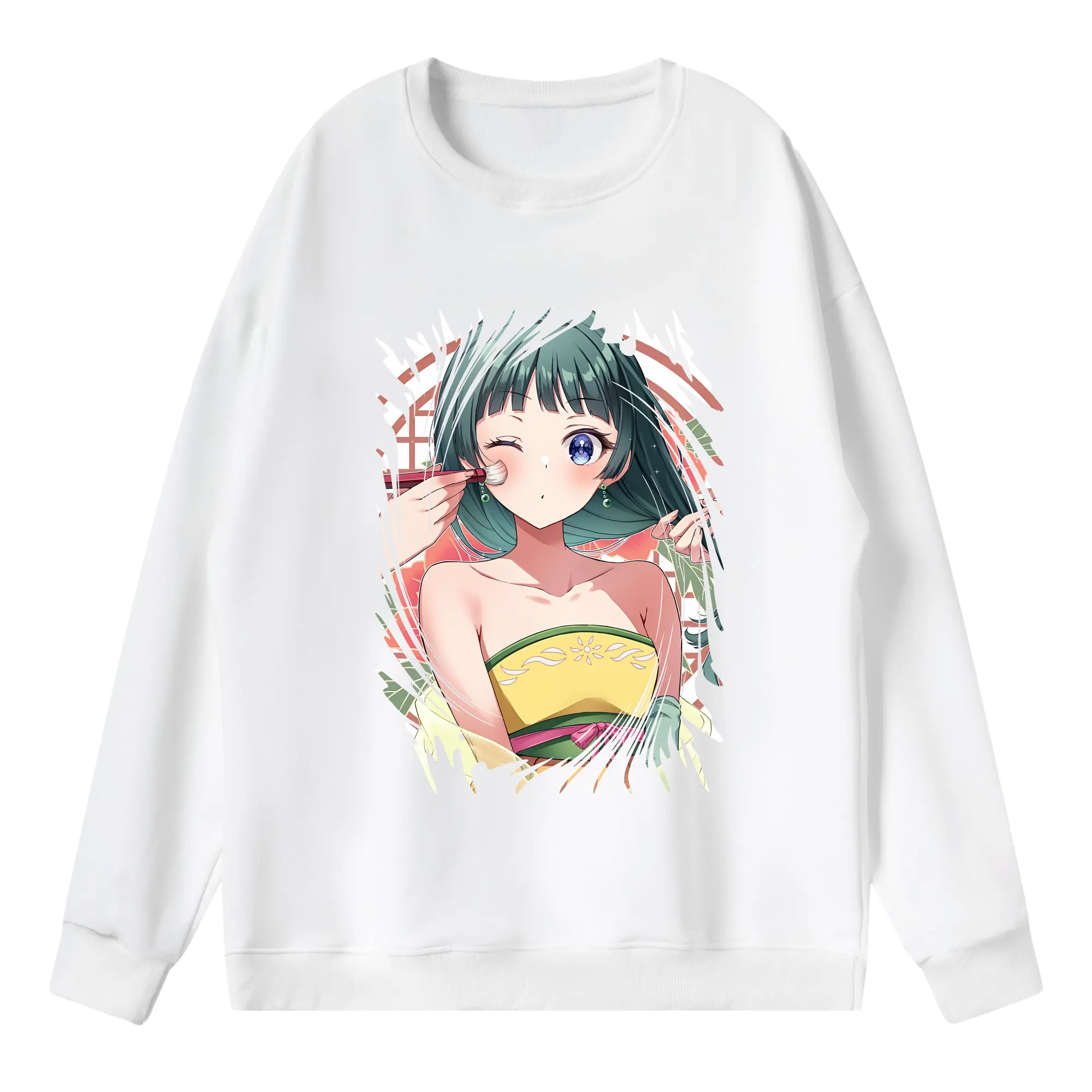 薬屋のひとりごと グッズ,猫猫 - 薄手 クルーネック スウェット 裏毛260g · ポリエステル 春秋向け カジュアル 男女兼用 · トレーナー デイリー スポーツ 散歩に最適