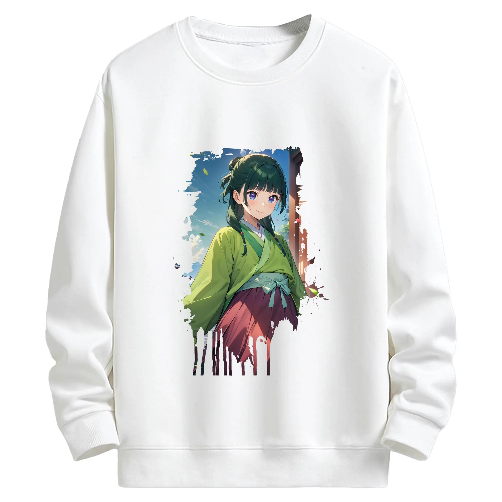 薬屋のひとりごと グッズ,猫猫 - キッズ クルーネックスウェットシャツ ・ フロントプリント ・ 綿80％ ポリエステル20％ ・ 快適 通学 スポーツ 日常使い お散歩用