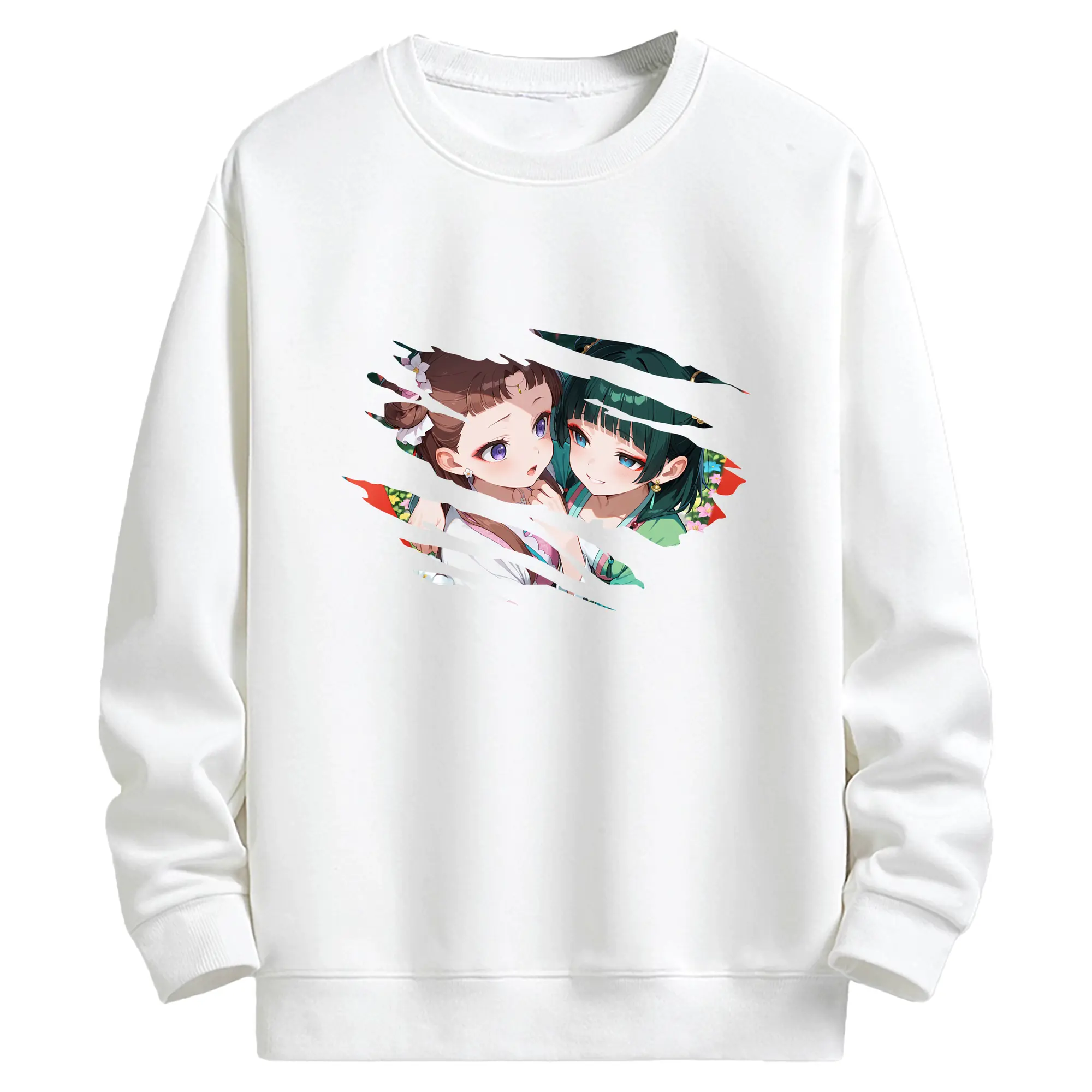 薬屋のひとりごと グッズ,猫猫 - キッズ クルーネックスウェットシャツ ・ フロントプリント ・ 綿80％ ポリエステル20％ ・ 快適 通学 スポーツ 日常使い お散歩用