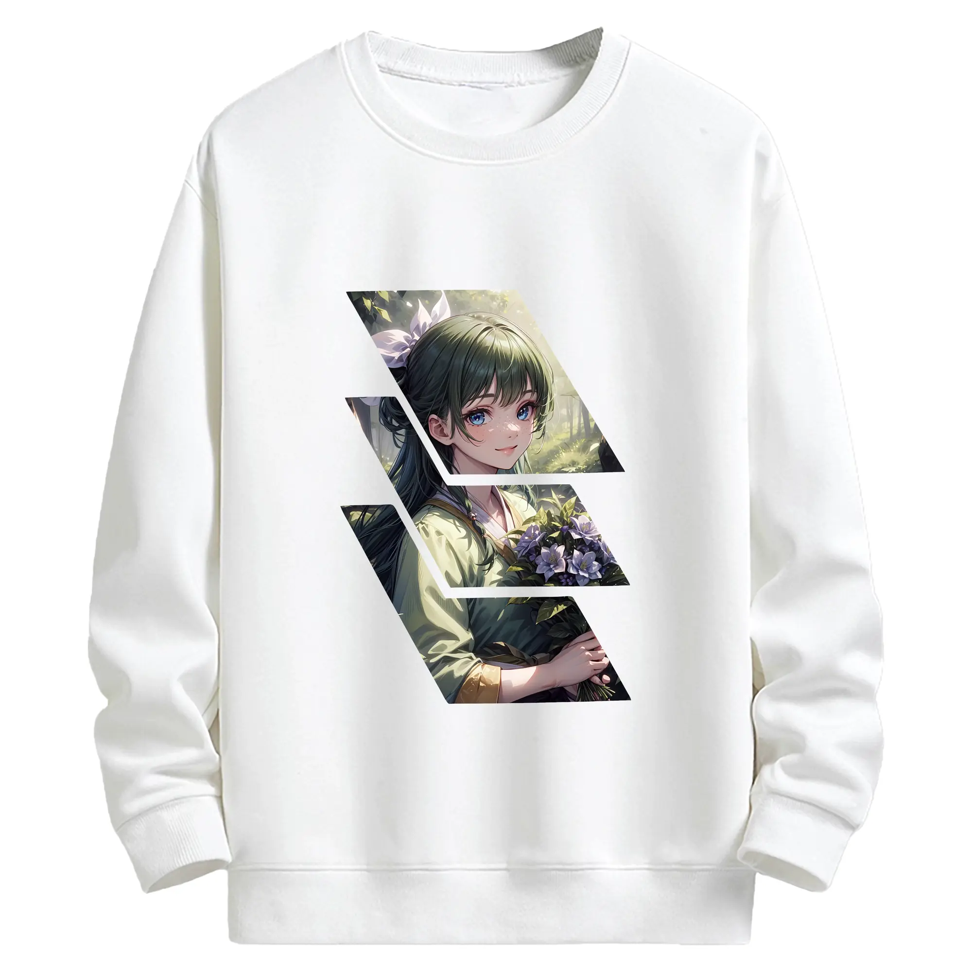 薬屋のひとりごと グッズ,猫猫 - キッズ クルーネックスウェットシャツ ・ フロントプリント ・ 綿80％ ポリエステル20％ ・ 快適 通学 スポーツ 日常使い お散歩用