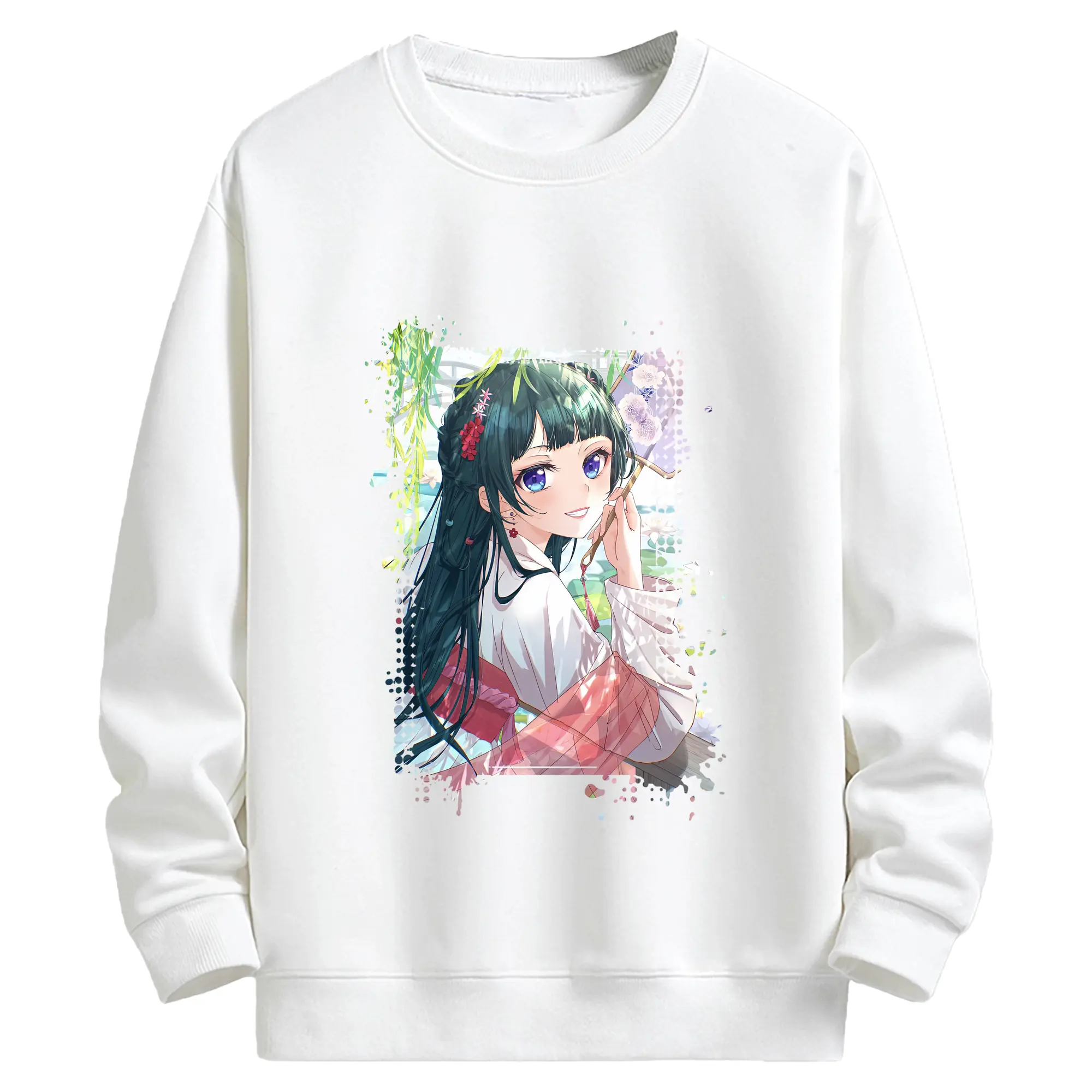 薬屋のひとりごと グッズ,猫猫 - キッズ クルーネックスウェットシャツ ・ フロントプリント ・ 綿80％ ポリエステル20％ ・ 快適 通学 スポーツ 日常使い お散歩用