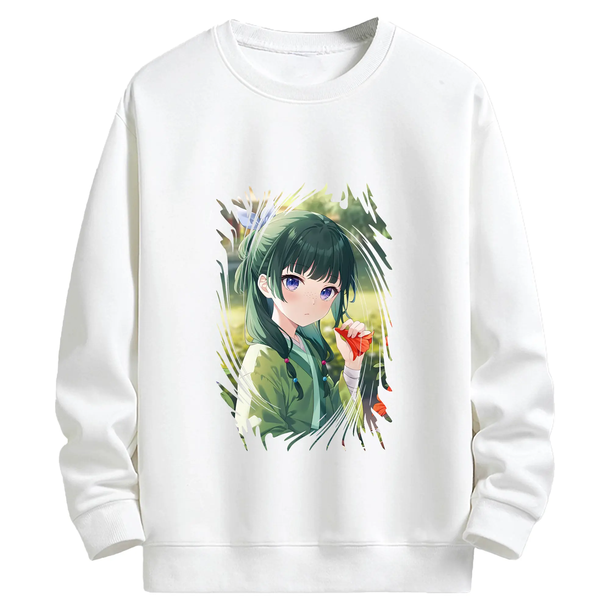 薬屋のひとりごと グッズ,猫猫 - キッズ クルーネックスウェットシャツ ・ フロントプリント ・ 綿80％ ポリエステル20％ ・ 快適 通学 スポーツ 日常使い お散歩用