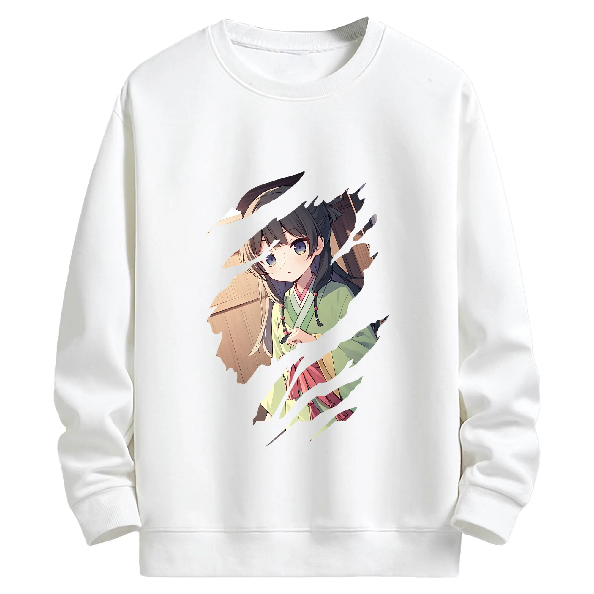 薬屋のひとりごと グッズ,猫猫 - キッズ クルーネックスウェットシャツ ・ フロントプリント ・ 綿80％ ポリエステル20％ ・ 快適 通学 スポーツ 日常使い お散歩用