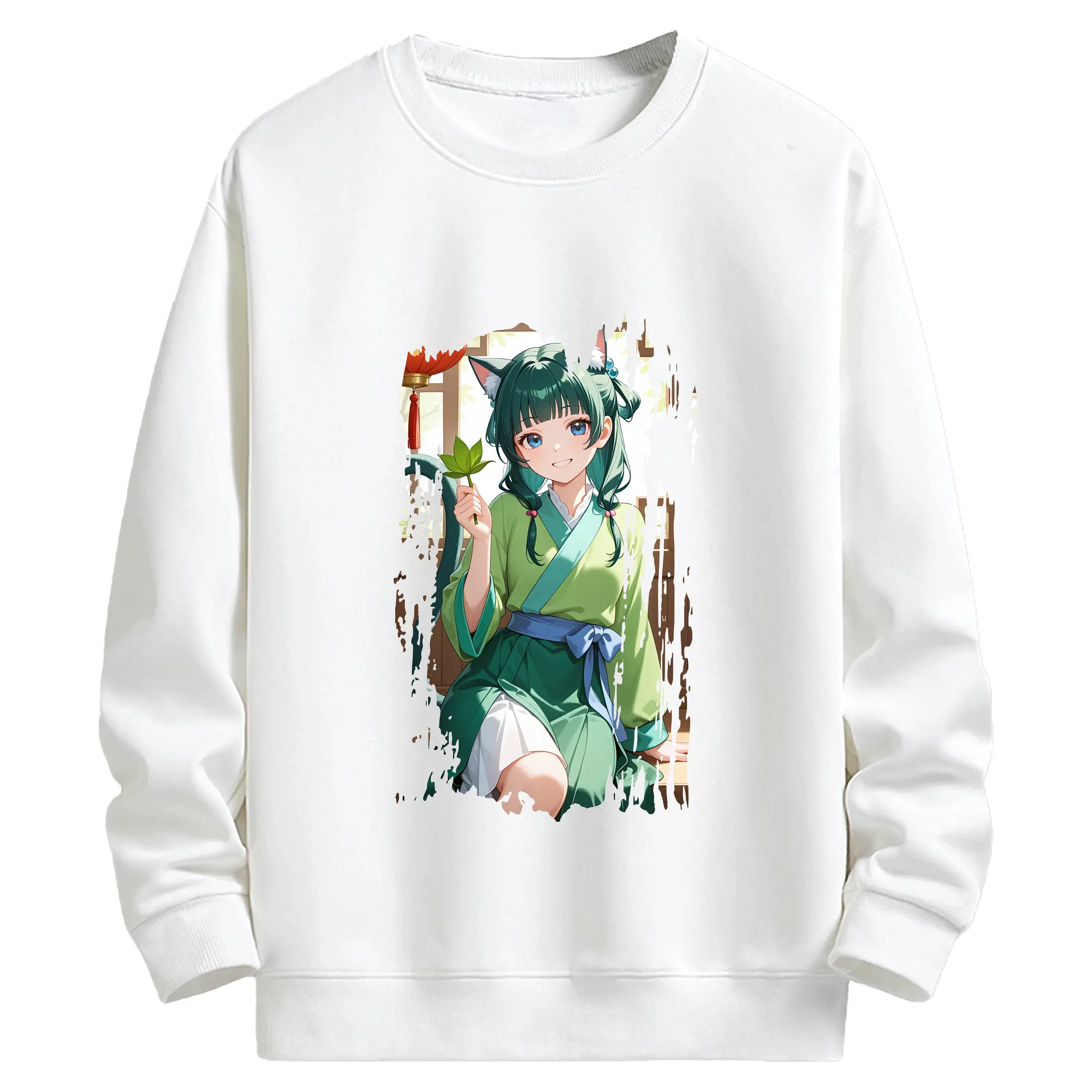 薬屋のひとりごと グッズ,猫猫 - キッズ クルーネックスウェットシャツ ・ フロントプリント ・ 綿80％ ポリエステル20％ ・ 快適 通学 スポーツ 日常使い お散歩用