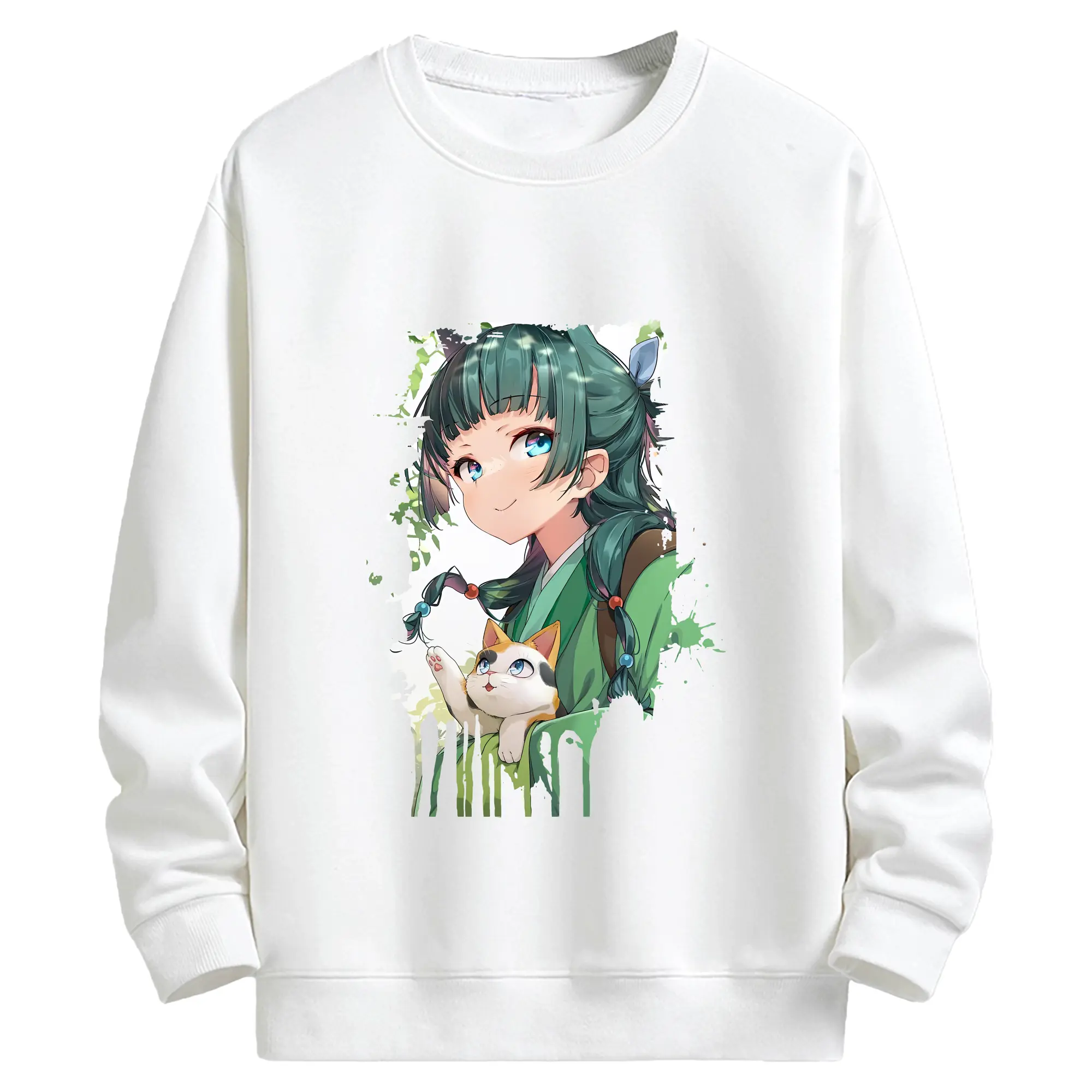 薬屋のひとりごと グッズ,猫猫 - キッズ クルーネックスウェットシャツ ・ フロントプリント ・ 綿80％ ポリエステル20％ ・ 快適 通学 スポーツ 日常使い お散歩用