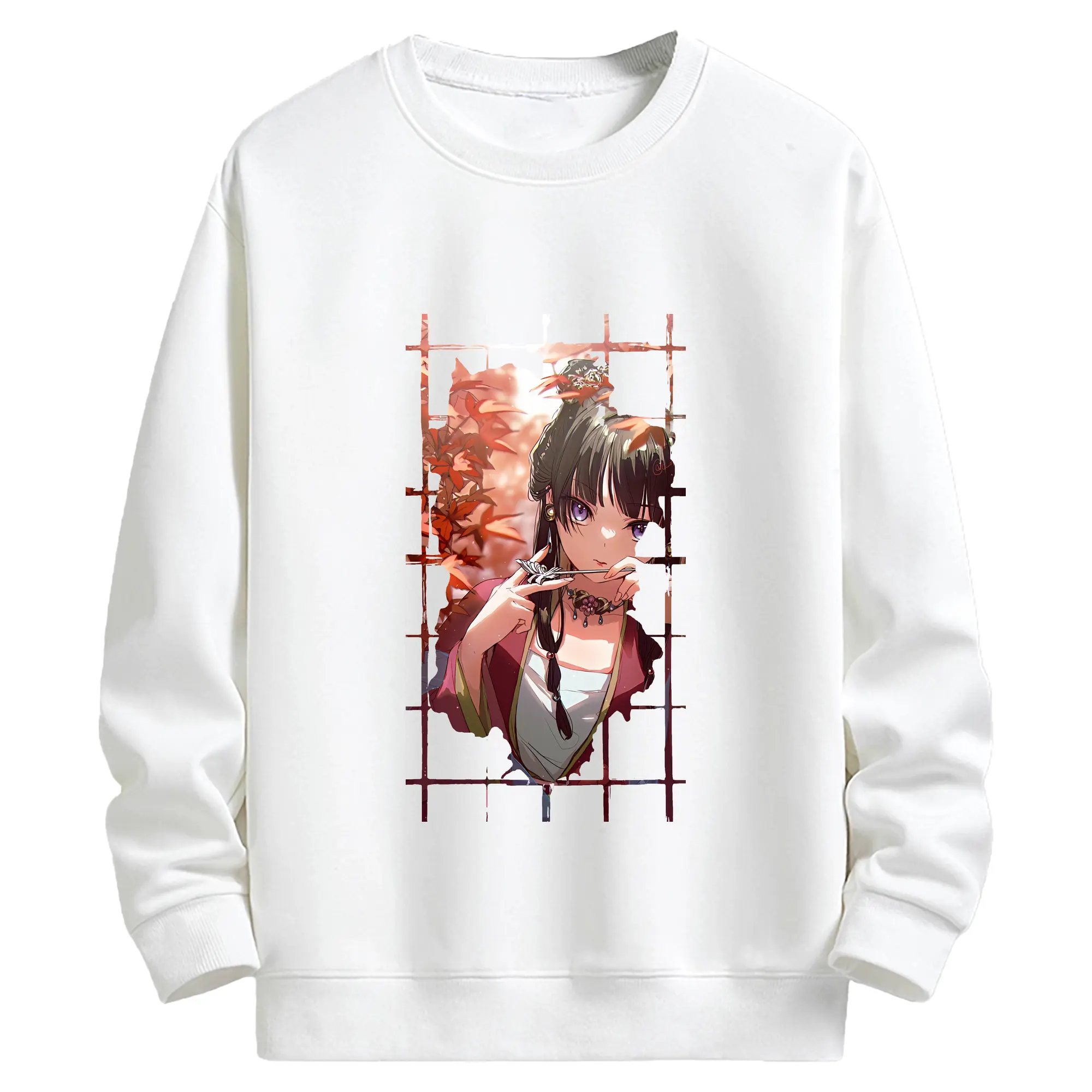 薬屋のひとりごと グッズ,猫猫 - キッズ クルーネックスウェットシャツ ・ フロントプリント ・ 綿80％ ポリエステル20％ ・ 快適 通学 スポーツ 日常使い お散歩用