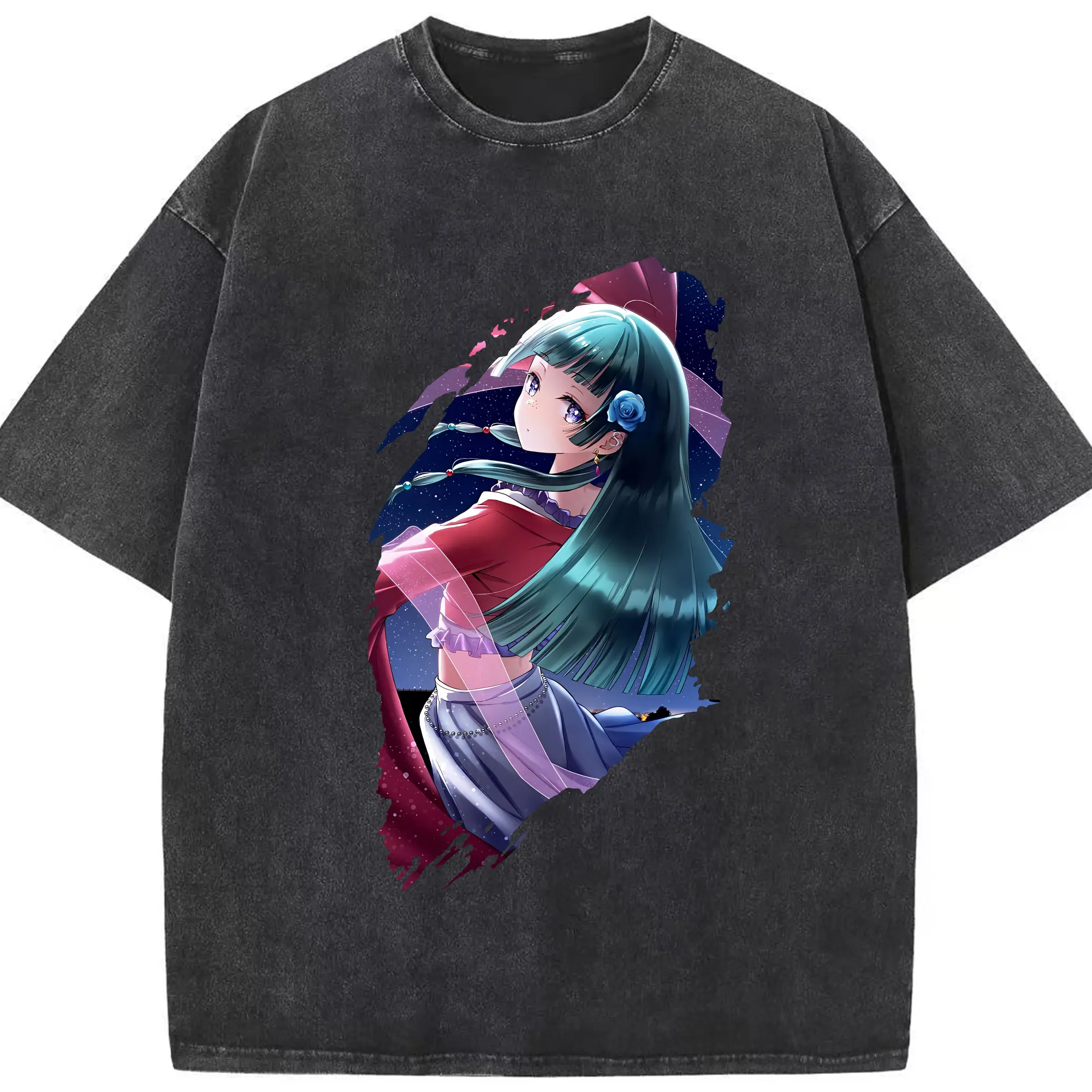 薬屋のひとりごと グッズ,猫猫 - 綿100％ ヴィンテージ風 半袖Tシャツ ・ フロントプリント ・ 柔らか肌触り ・ 通気性 快適 ・ スポーツ カジュアル 外出用