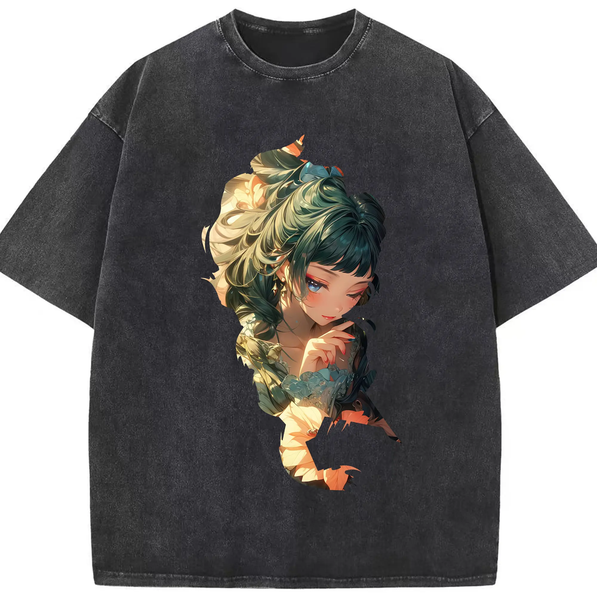 薬屋のひとりごと グッズ,猫猫 - 綿100％ ヴィンテージ風 半袖Tシャツ ・ フロントプリント ・ 柔らか肌触り ・ 通気性 快適 ・ スポーツ カジュアル 外出用