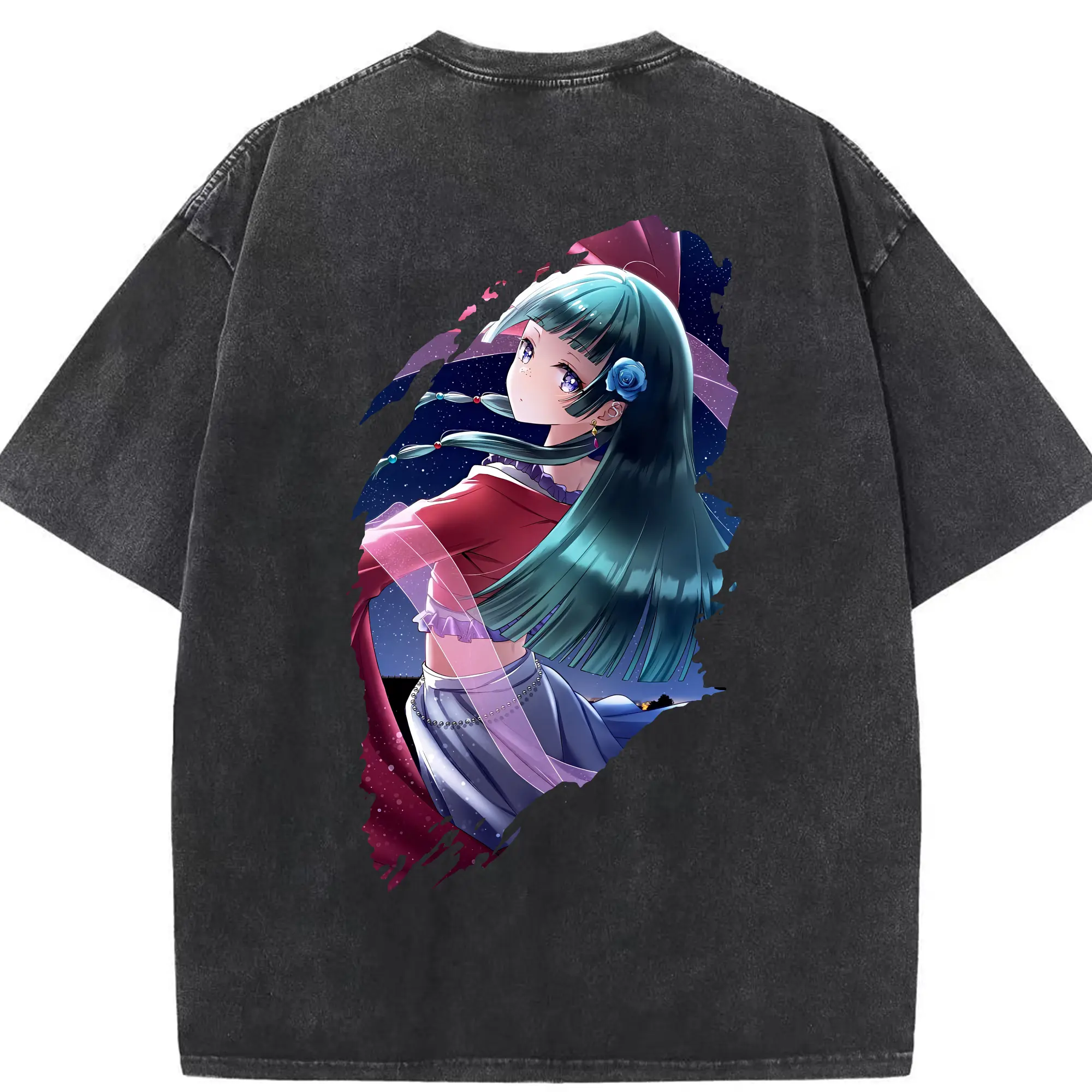 薬屋のひとりごと グッズ,猫猫 - 綿100％ ヴィンテージ風 半袖Tシャツ ・ 背面プリント ・ 柔らか肌触り ・ 通気性 快適 ・ スポーツ カジュアル 外出用