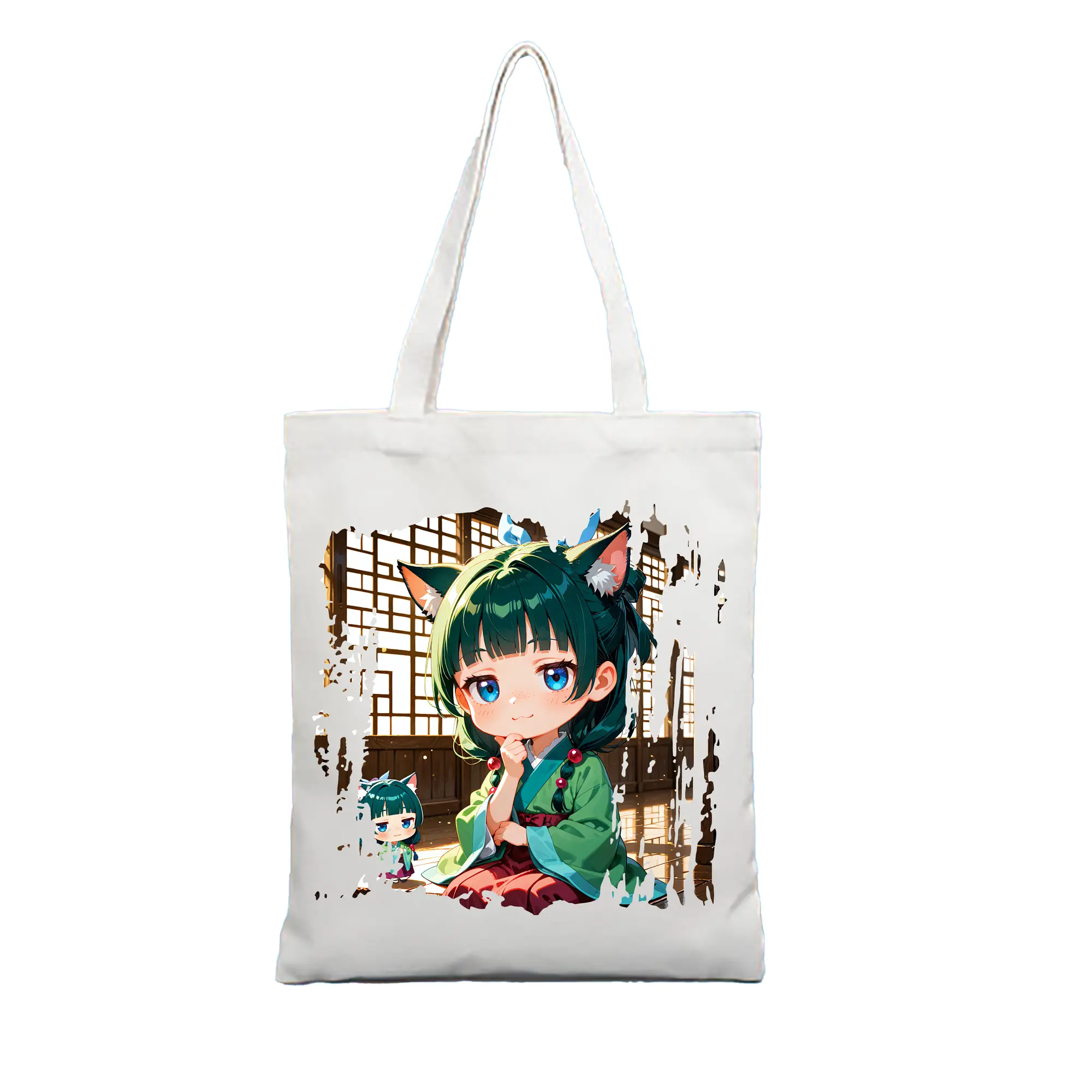 薬屋のひとりごと グッズ,猫猫 - 縦型キャンバス手提げバッグ（トートバッグ） ・ キャンバス素材 ・ ショッピング用 ・ 軽量 丈夫 お手入れ簡単