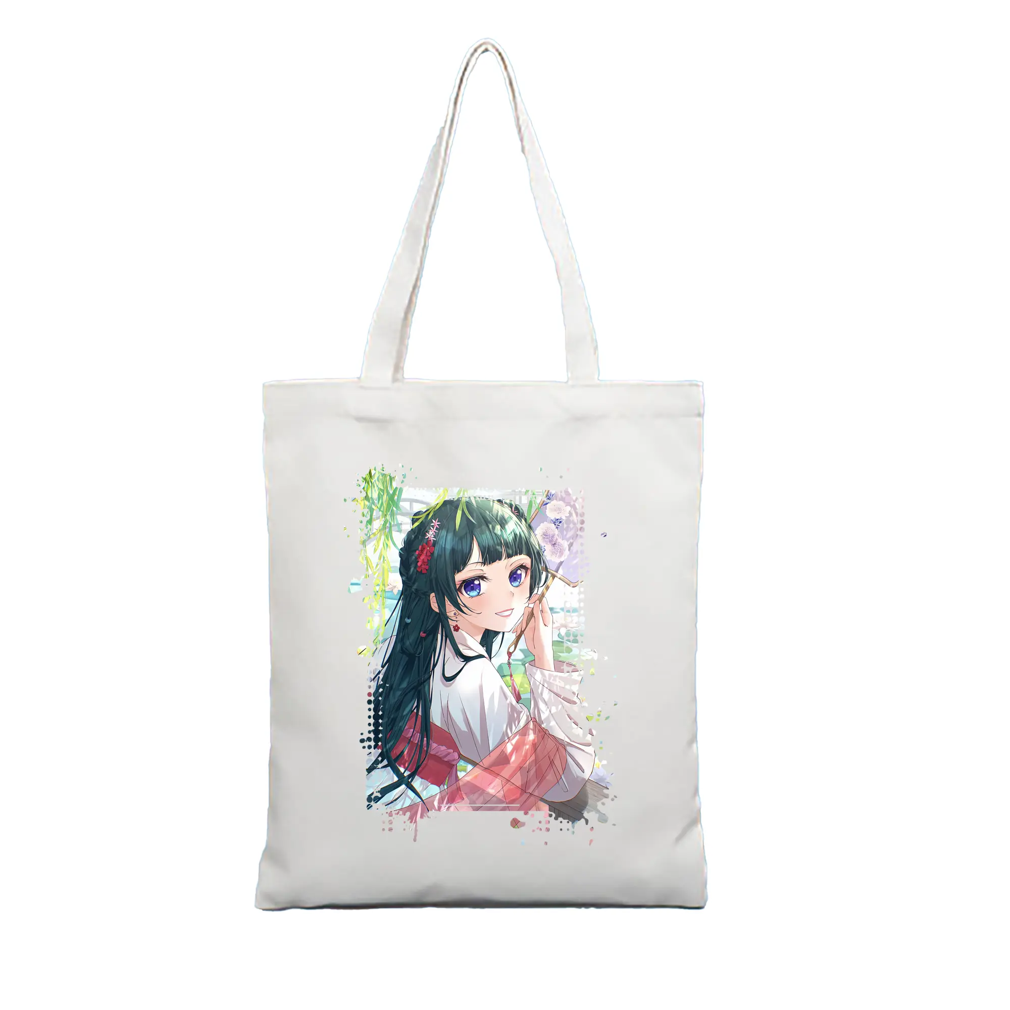 薬屋のひとりごと グッズ,猫猫 - 縦型キャンバス手提げバッグ（トートバッグ） ・ キャンバス素材 ・ ショッピング用 ・ 軽量 丈夫 お手入れ簡単