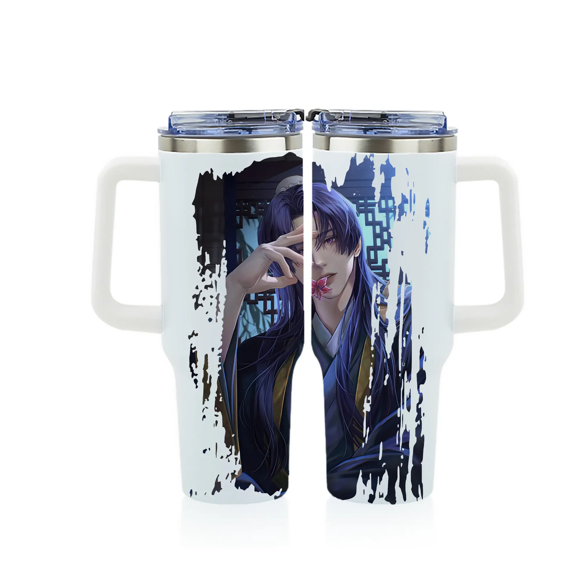 薬屋のひとりごと グッズ,壬氏 - 1200mL フルプリント車用タンブラー ・ 304ステンレス 内側 ・ 201ステンレス 外側 ・ 保温 保冷 ・ 通勤 ドライブ アウトドア用