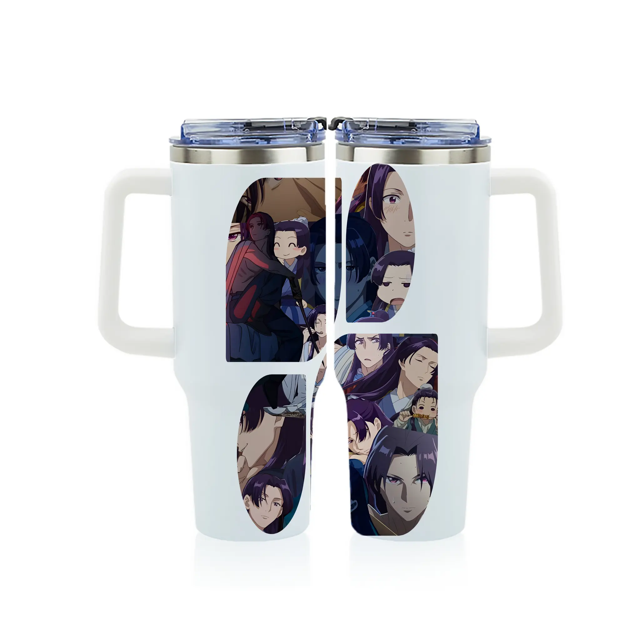 薬屋のひとりごと グッズ,壬氏 - 1200mL フルプリント車用タンブラー ・ 304ステンレス 内側 ・ 201ステンレス 外側 ・ 保温 保冷 ・ 通勤 ドライブ アウトドア用