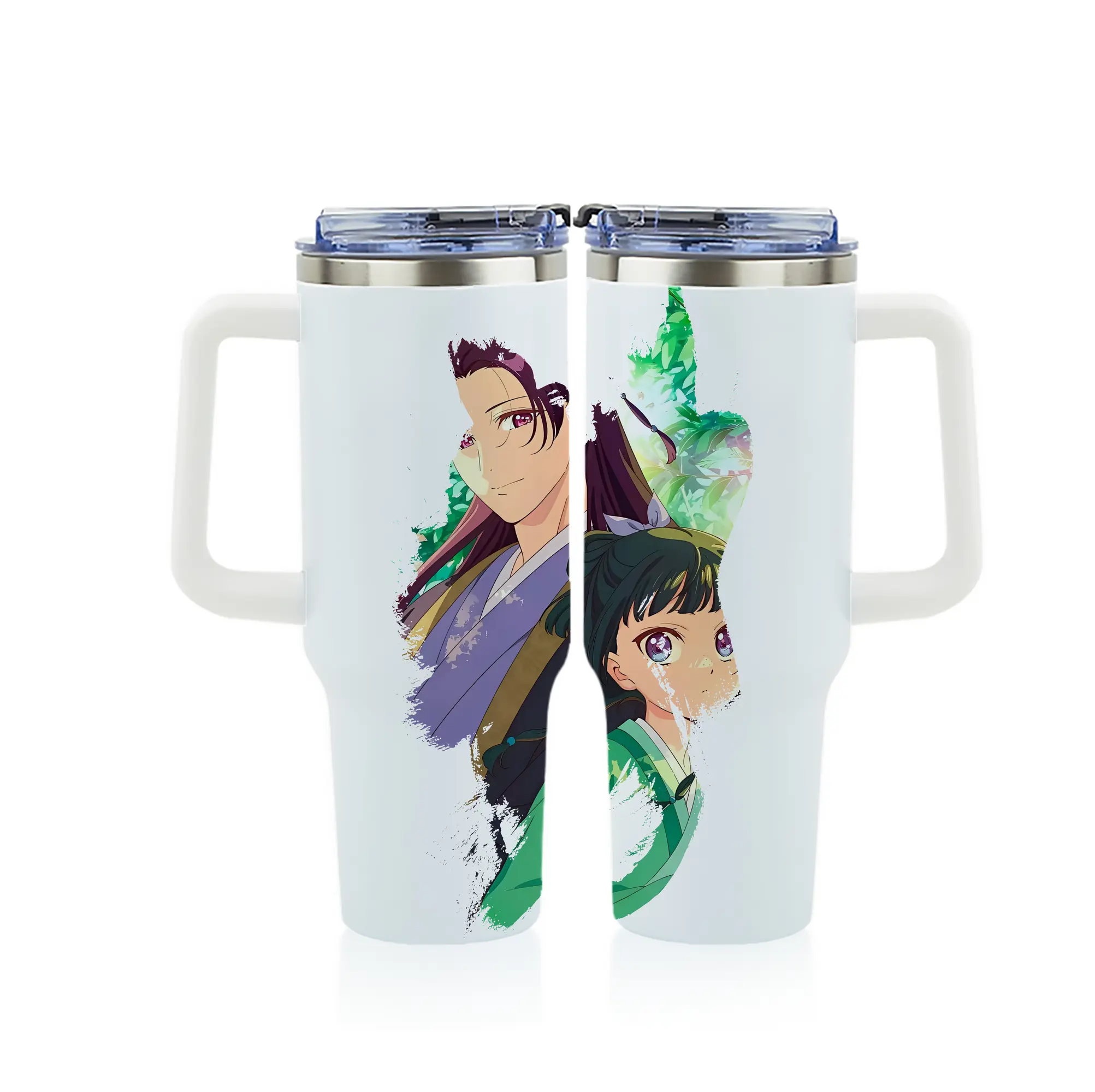 薬屋のひとりごと グッズ,壬氏 - 1200mL フルプリント車用タンブラー ・ 304ステンレス 内側 ・ 201ステンレス 外側 ・ 保温 保冷 ・ 通勤 ドライブ アウトドア用