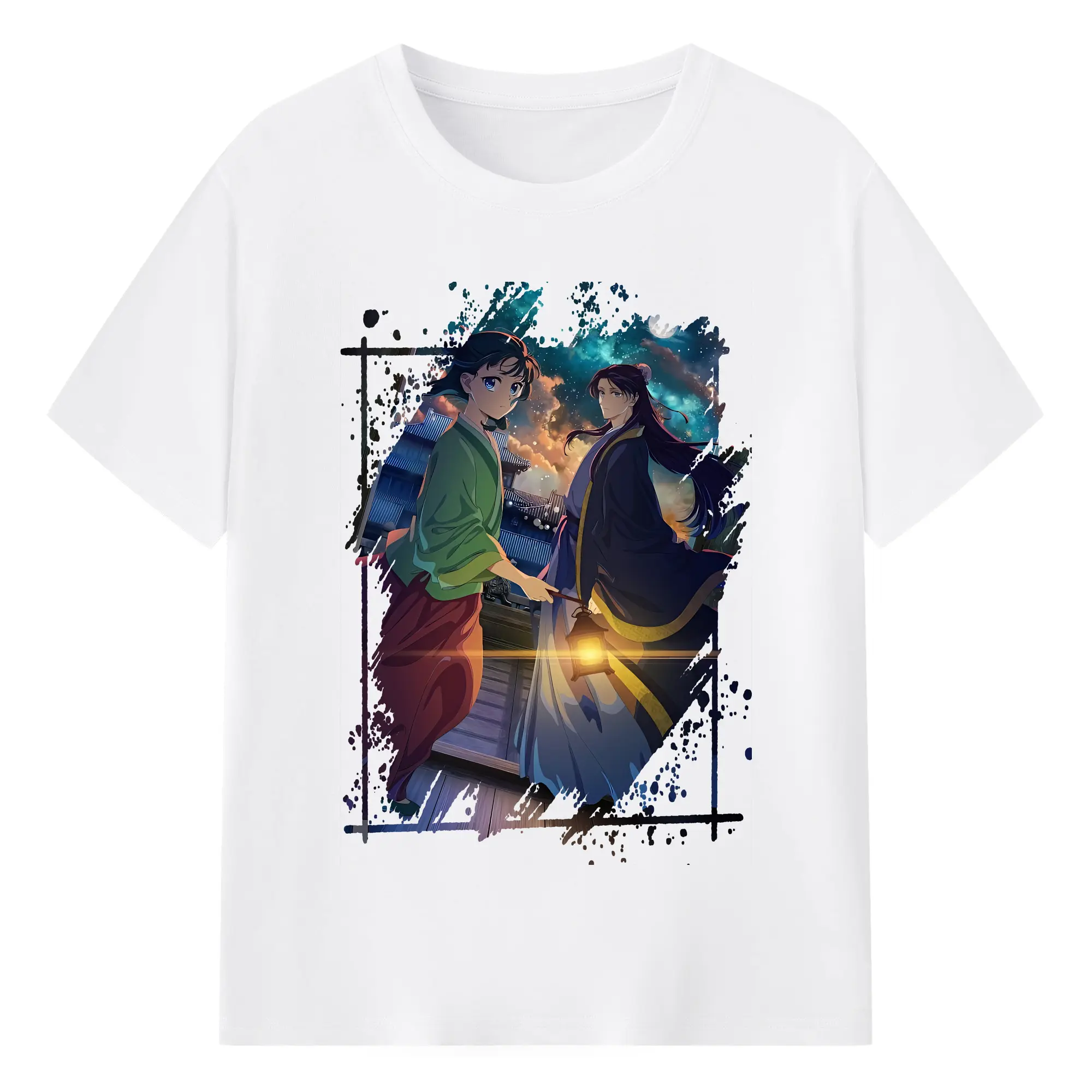 薬屋のひとりごと グッズ,壬氏 - 綿100％ 半袖Tシャツ ・ フロントプリント ・ 快適 通気性 ・ 日常使い 散歩 スポーツ用