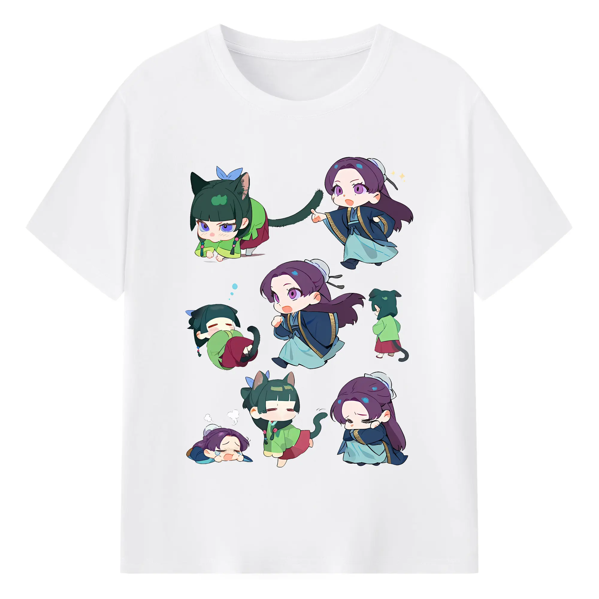 薬屋のひとりごと グッズ,壬氏 - 綿100％ 半袖Tシャツ ・ フロントプリント ・ 快適 通気性 ・ 日常使い 散歩 スポーツ用