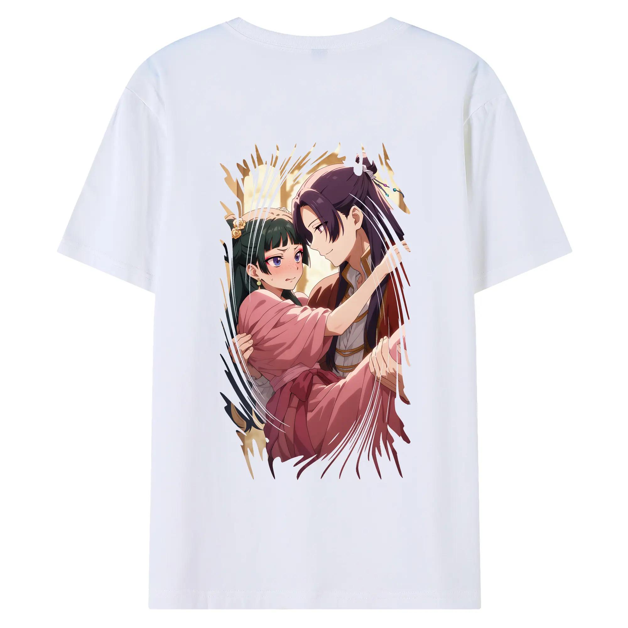 薬屋のひとりごと グッズ,壬氏 - 綿100％ 半袖Tシャツ ・ バックプリント ・ 快適 通気性 ・ 日常使い 散歩 スポーツ用