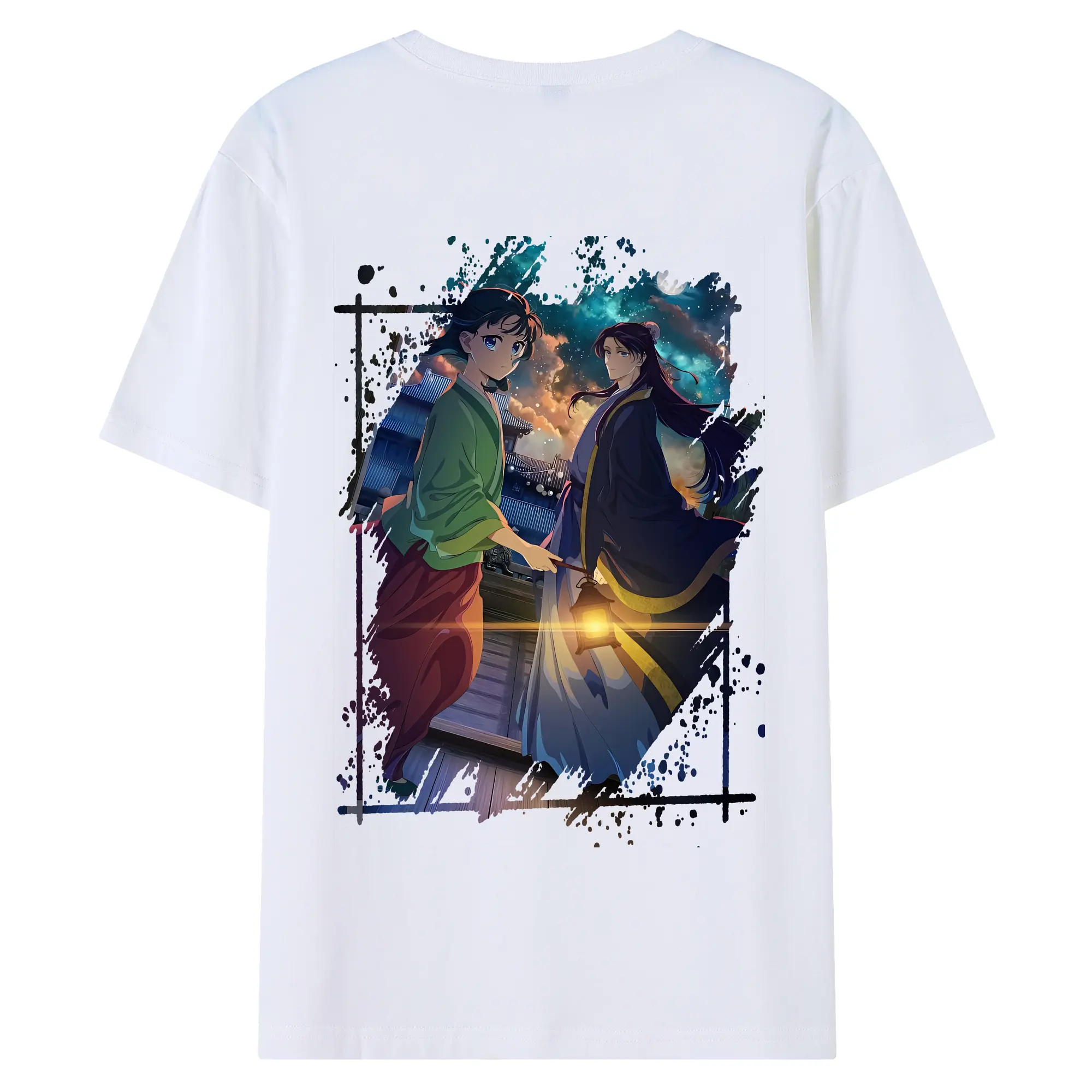 薬屋のひとりごと グッズ,壬氏 - 綿100％ 半袖Tシャツ ・ バックプリント ・ 快適 通気性 ・ 日常使い 散歩 スポーツ用