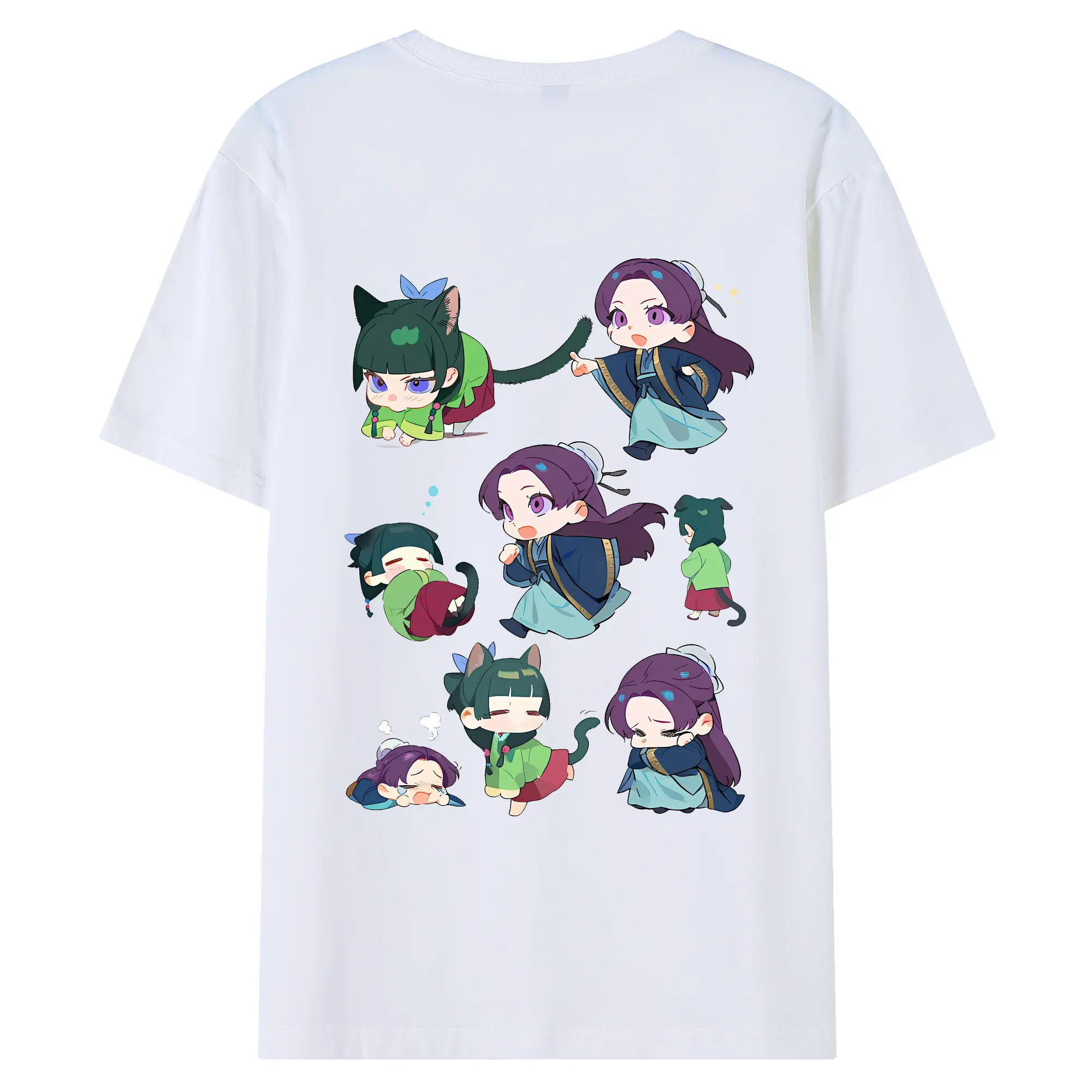 薬屋のひとりごと グッズ,壬氏 - 綿100％ 半袖Tシャツ ・ バックプリント ・ 快適 通気性 ・ 日常使い 散歩 スポーツ用