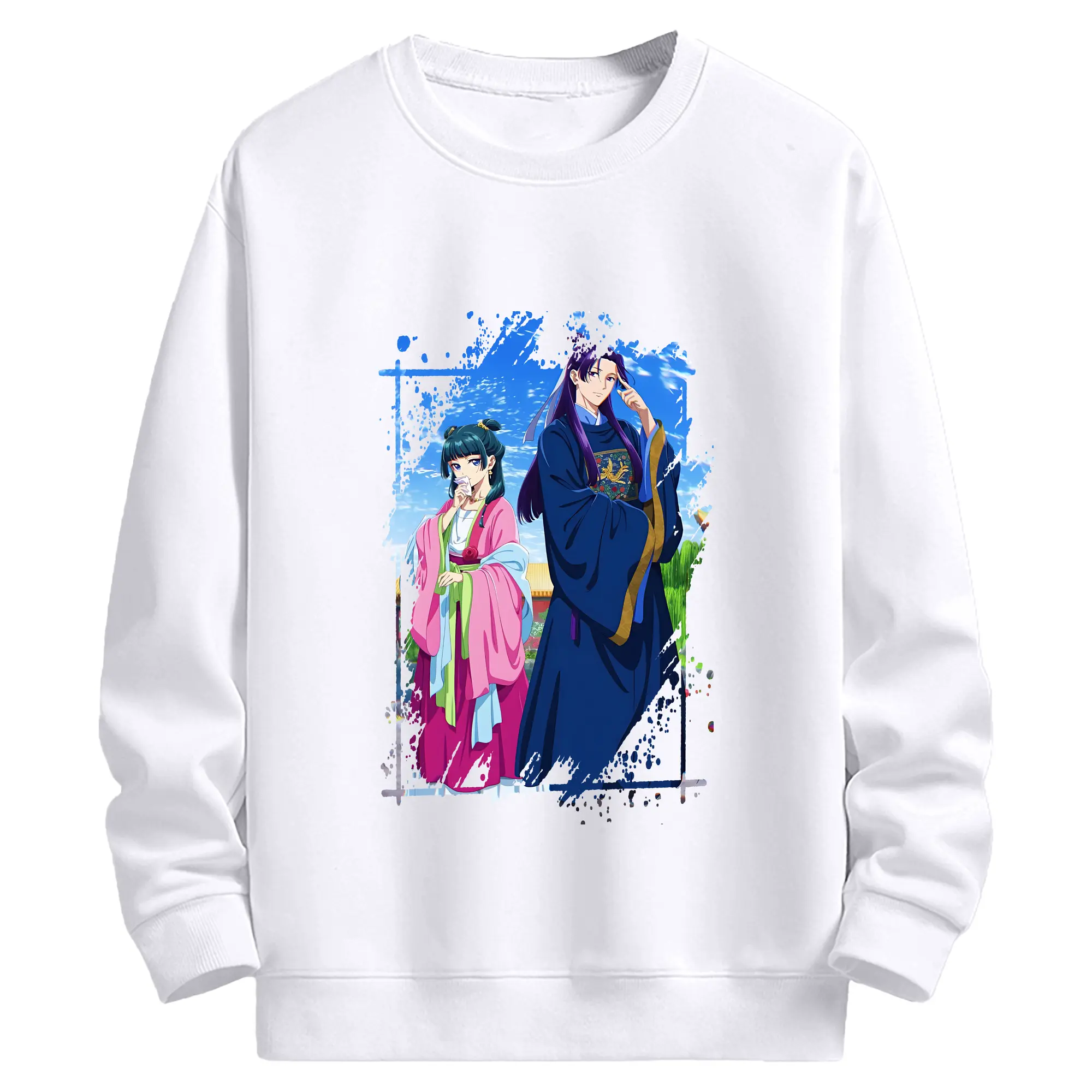 薬屋のひとりごと グッズ,壬氏 - 高品質 クルーネック スウェット ・ コットン59％ ポリエステル41％ ・ ユニセックス 長袖 トレーナー ・ カジュアル デイリー スポーツ 散歩用