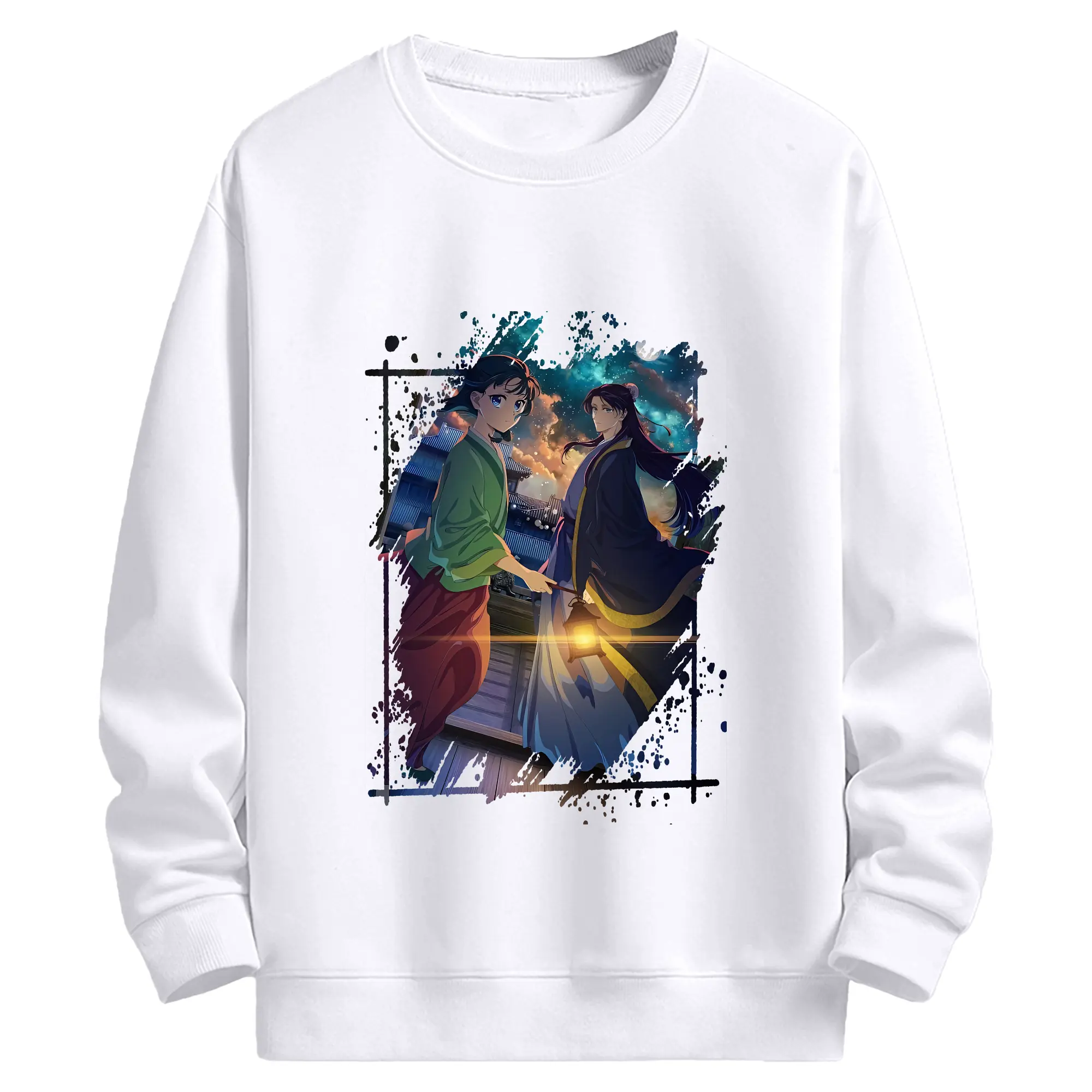 薬屋のひとりごと グッズ,壬氏 - 高品質 クルーネック スウェット ・ コットン59％ ポリエステル41％ ・ ユニセックス 長袖 トレーナー ・ カジュアル デイリー スポーツ 散歩用