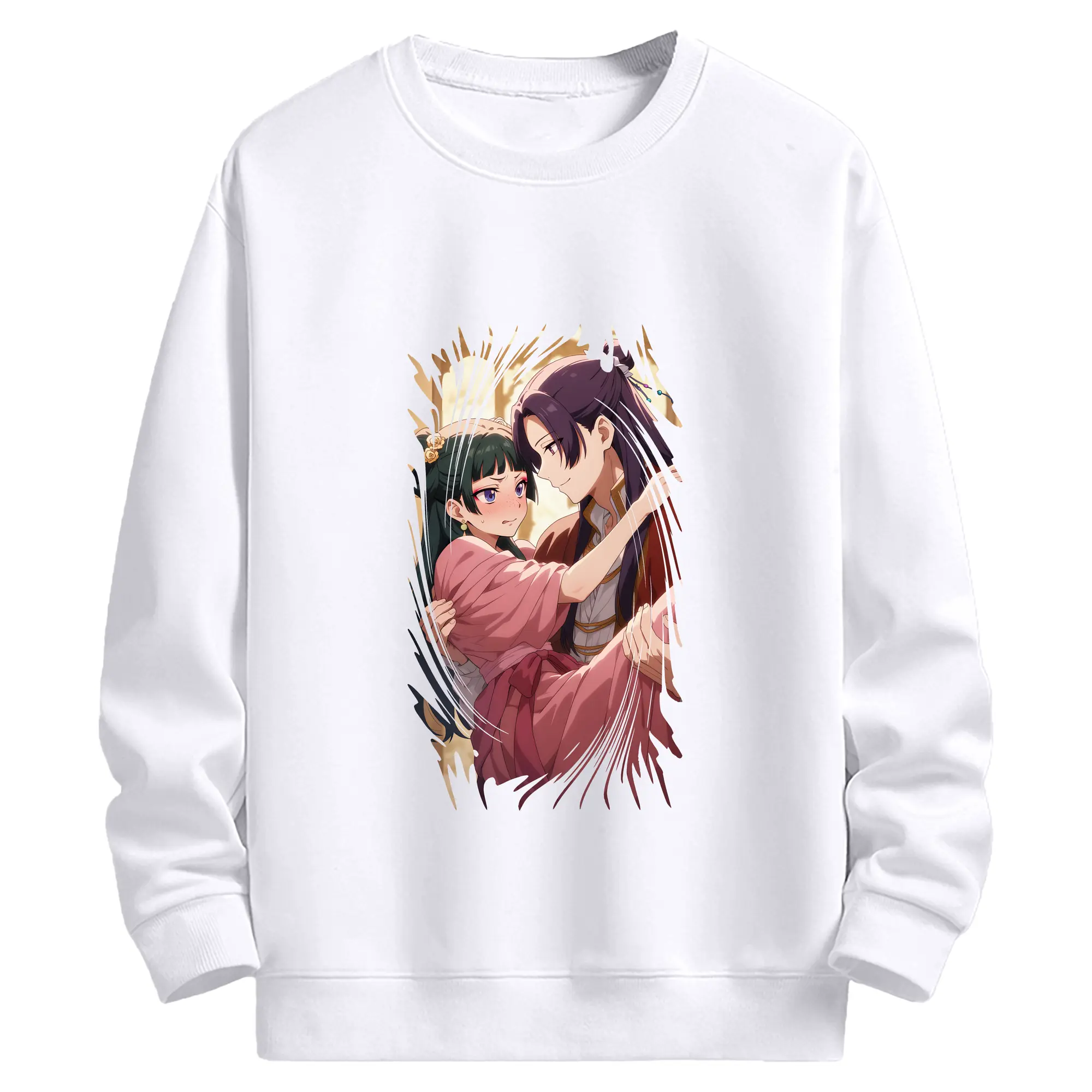 薬屋のひとりごと グッズ,壬氏 - 高品質 クルーネック スウェット ・ コットン59％ ポリエステル41％ ・ ユニセックス 長袖 トレーナー ・ カジュアル デイリー スポーツ 散歩用