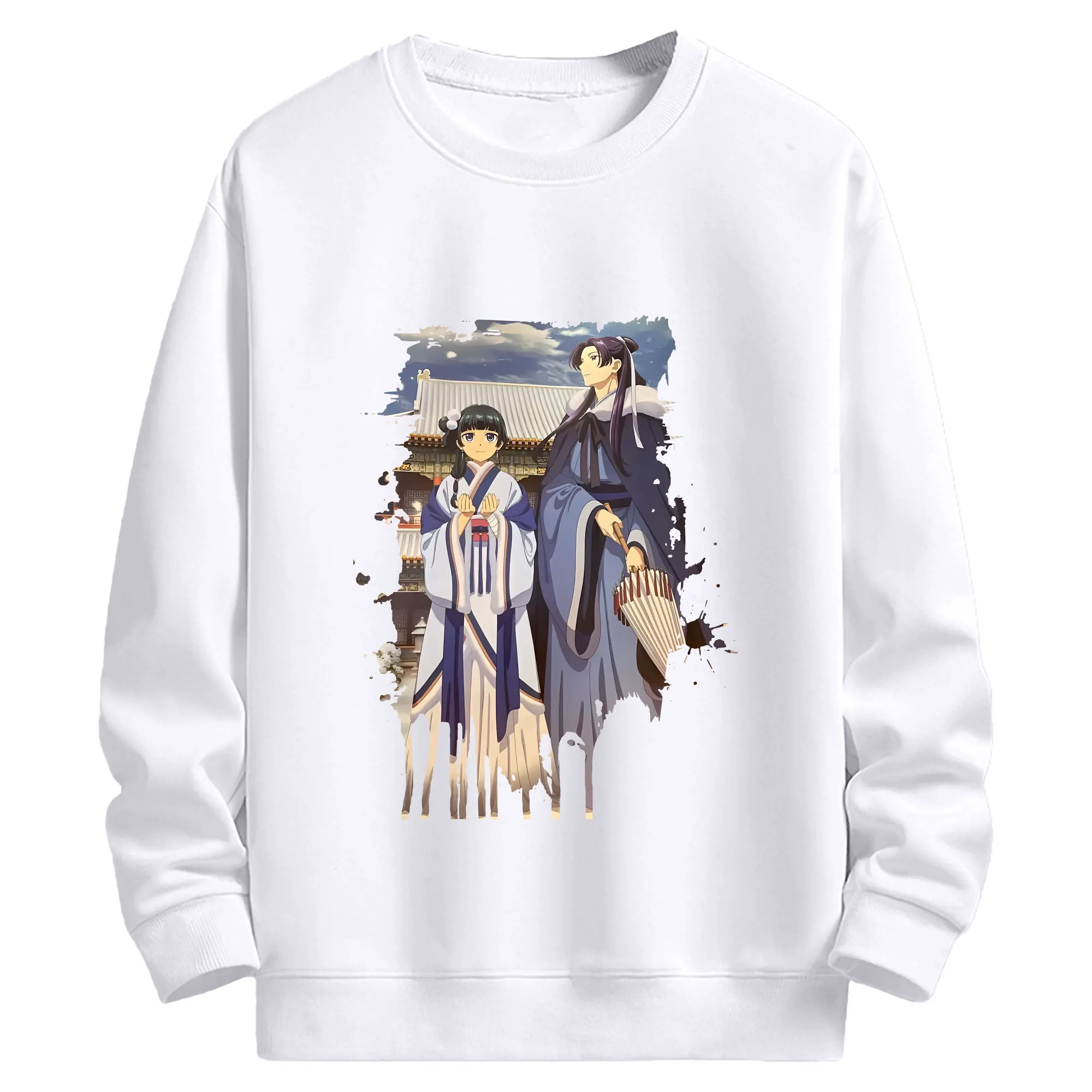 薬屋のひとりごと グッズ,壬氏 - 高品質 クルーネック スウェット ・ コットン59％ ポリエステル41％ ・ ユニセックス 長袖 トレーナー ・ カジュアル デイリー スポーツ 散歩用