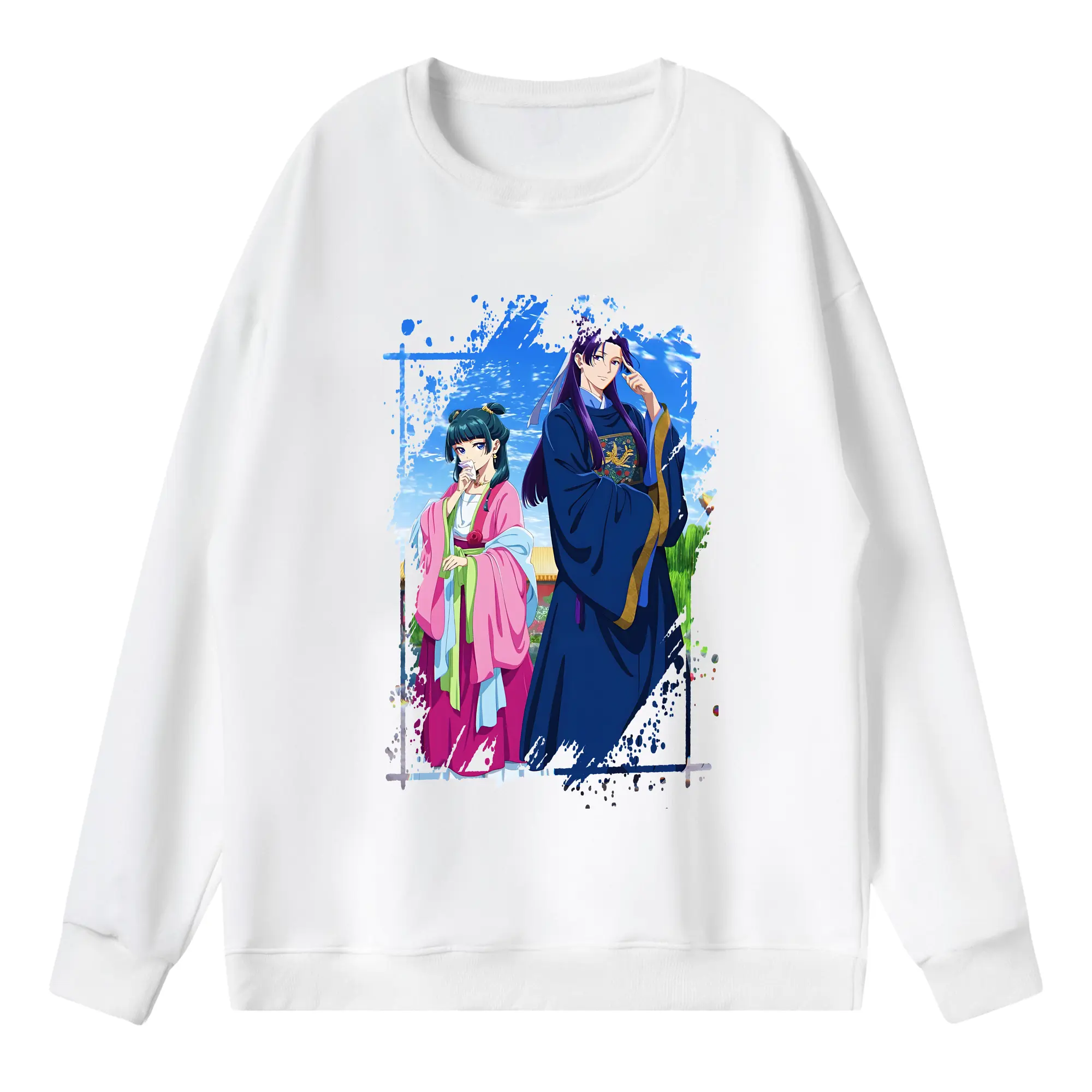 薬屋のひとりごと グッズ,壬氏 - 薄手 クルーネック スウェット 裏毛260g · ポリエステル 春秋向け カジュアル 男女兼用 · トレーナー デイリー スポーツ 散歩に最適