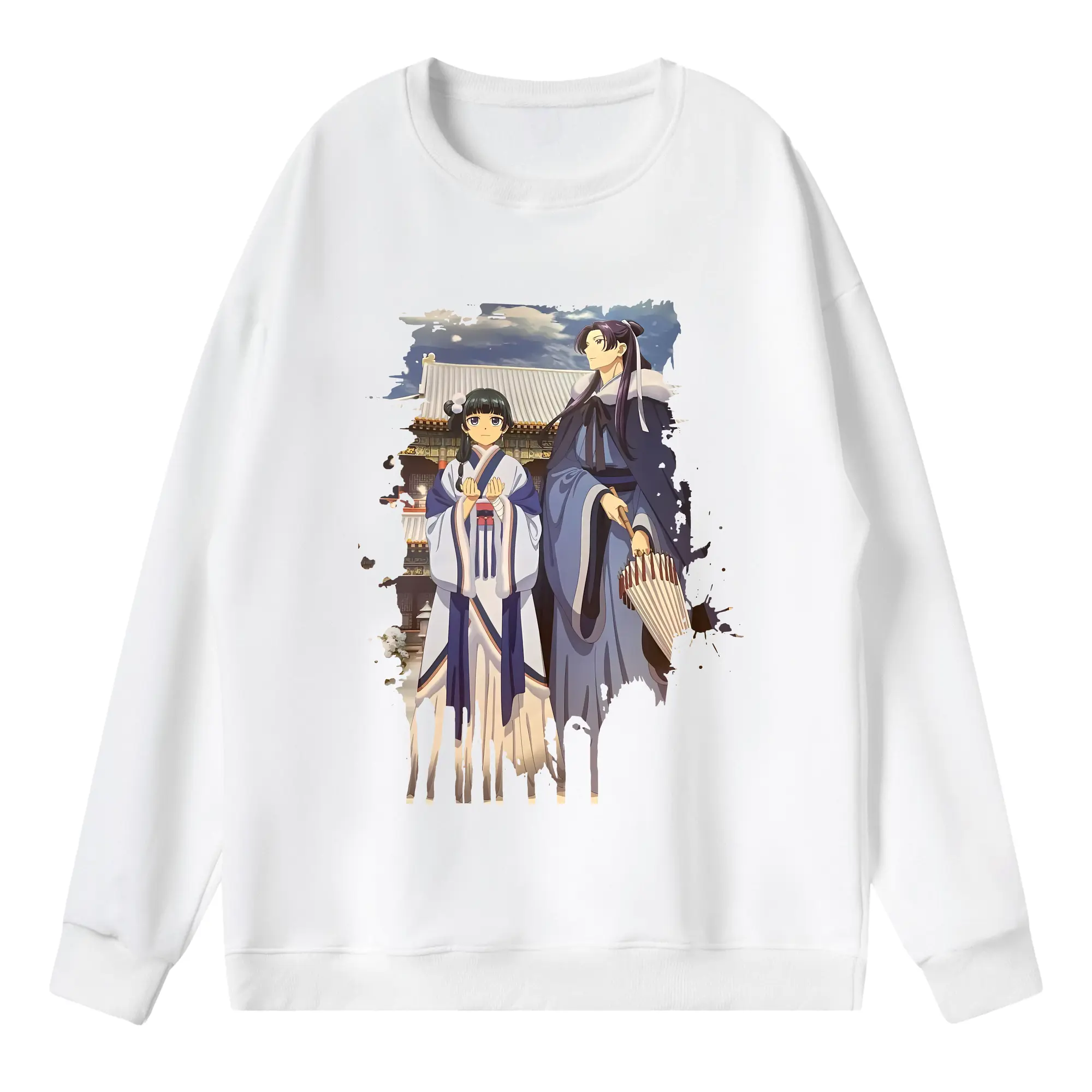 薬屋のひとりごと グッズ,壬氏 - 薄手 クルーネック スウェット 裏毛260g · ポリエステル 春秋向け カジュアル 男女兼用 · トレーナー デイリー スポーツ 散歩に最適