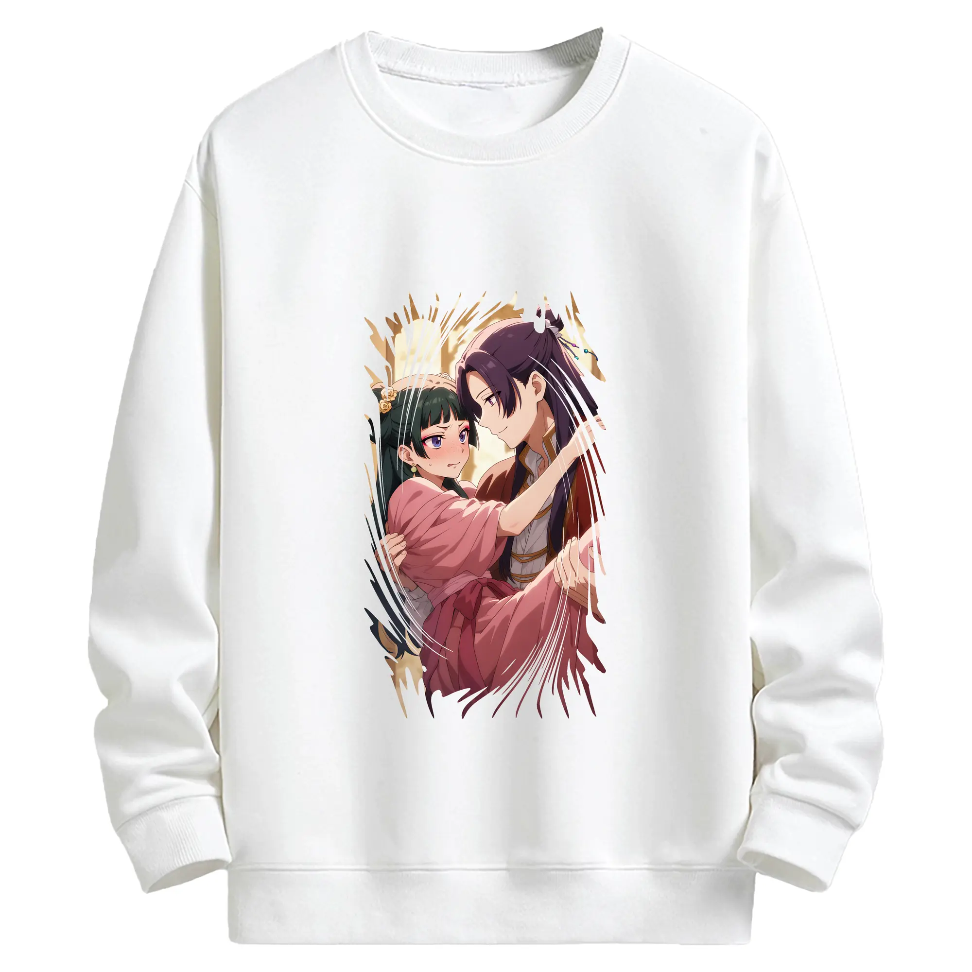 薬屋のひとりごと グッズ,壬氏 - キッズ クルーネックスウェットシャツ ・ フロントプリント ・ 綿80％ ポリエステル20％ ・ 快適 通学 スポーツ 日常使い お散歩用