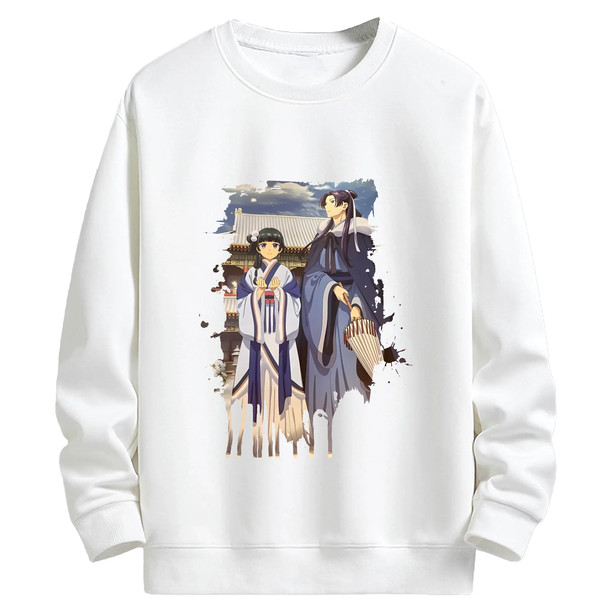 薬屋のひとりごと グッズ,壬氏 - キッズ クルーネックスウェットシャツ ・ フロントプリント ・ 綿80％ ポリエステル20％ ・ 快適 通学 スポーツ 日常使い お散歩用