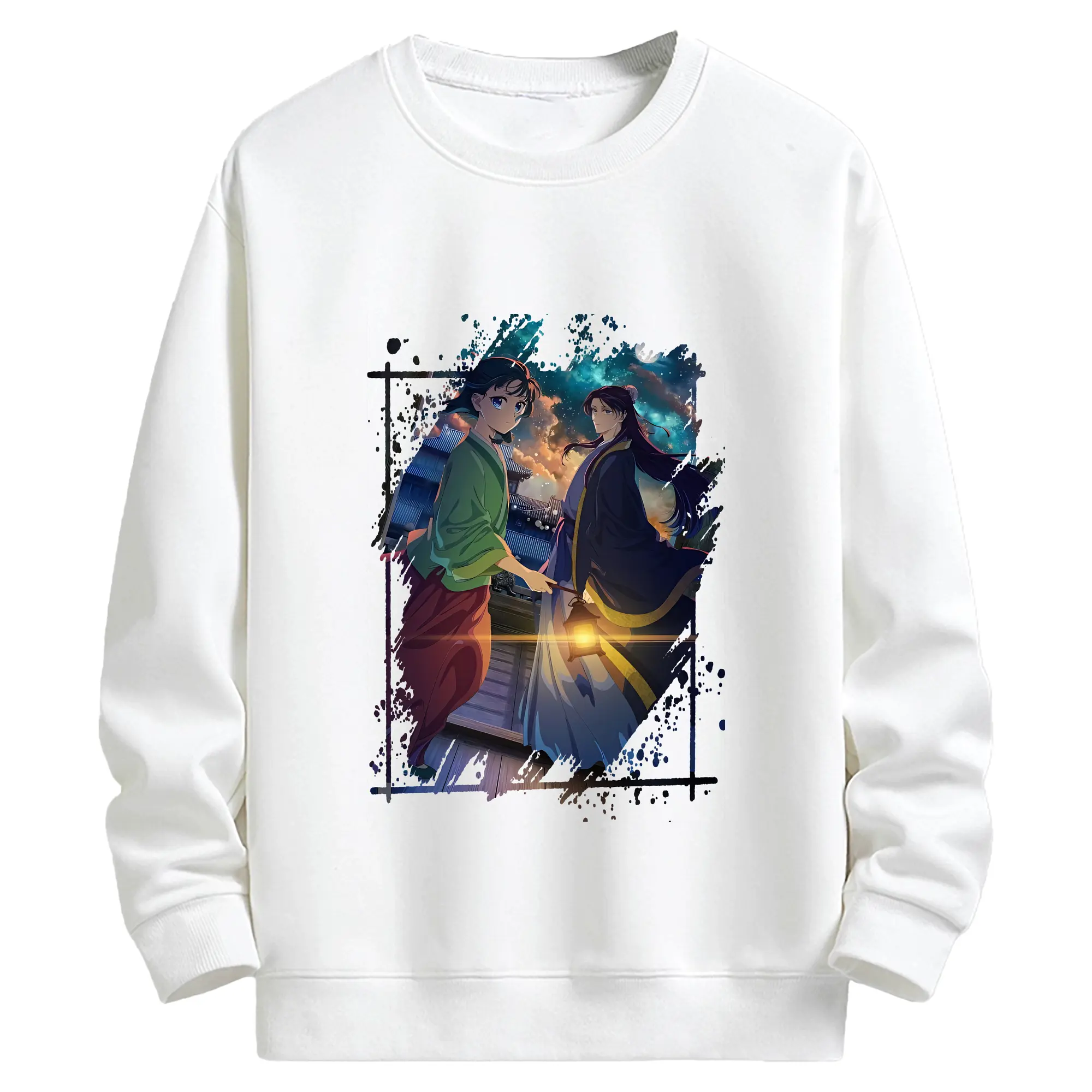 薬屋のひとりごと グッズ,壬氏 - キッズ クルーネックスウェットシャツ ・ フロントプリント ・ 綿80％ ポリエステル20％ ・ 快適 通学 スポーツ 日常使い お散歩用