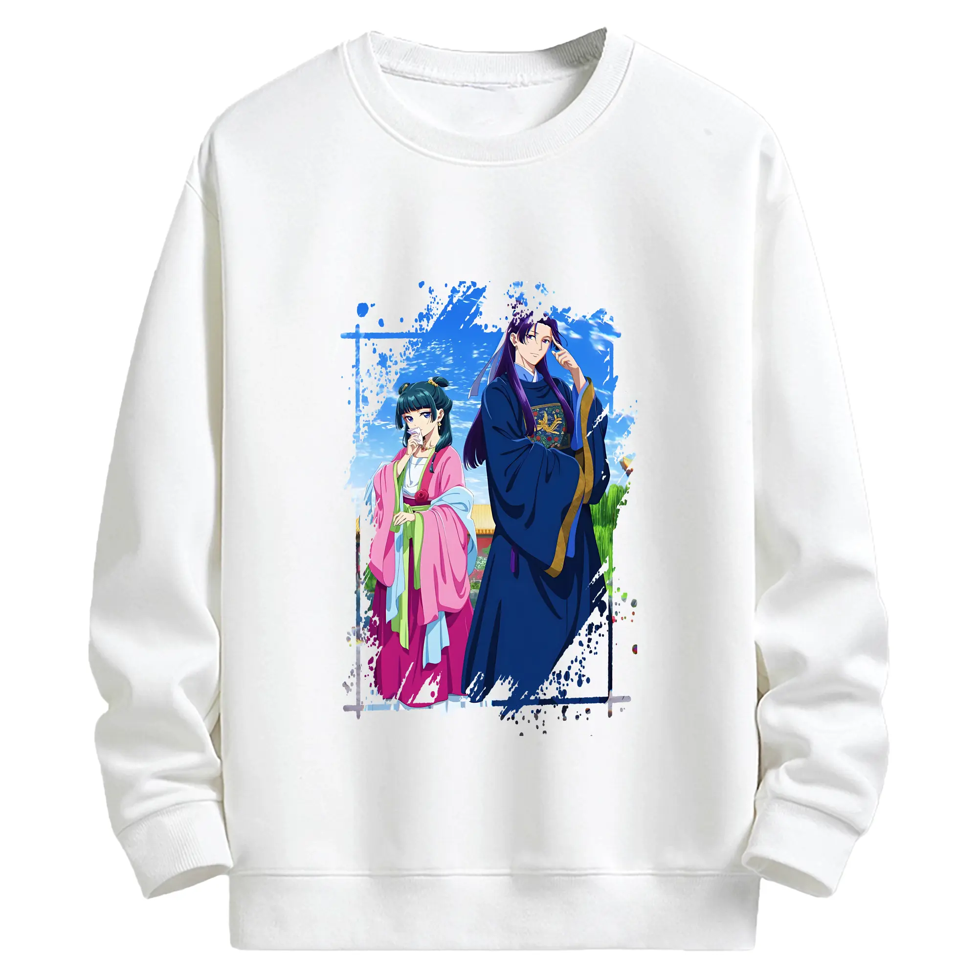 薬屋のひとりごと グッズ,壬氏 - キッズ クルーネックスウェットシャツ ・ フロントプリント ・ 綿80％ ポリエステル20％ ・ 快適 通学 スポーツ 日常使い お散歩用