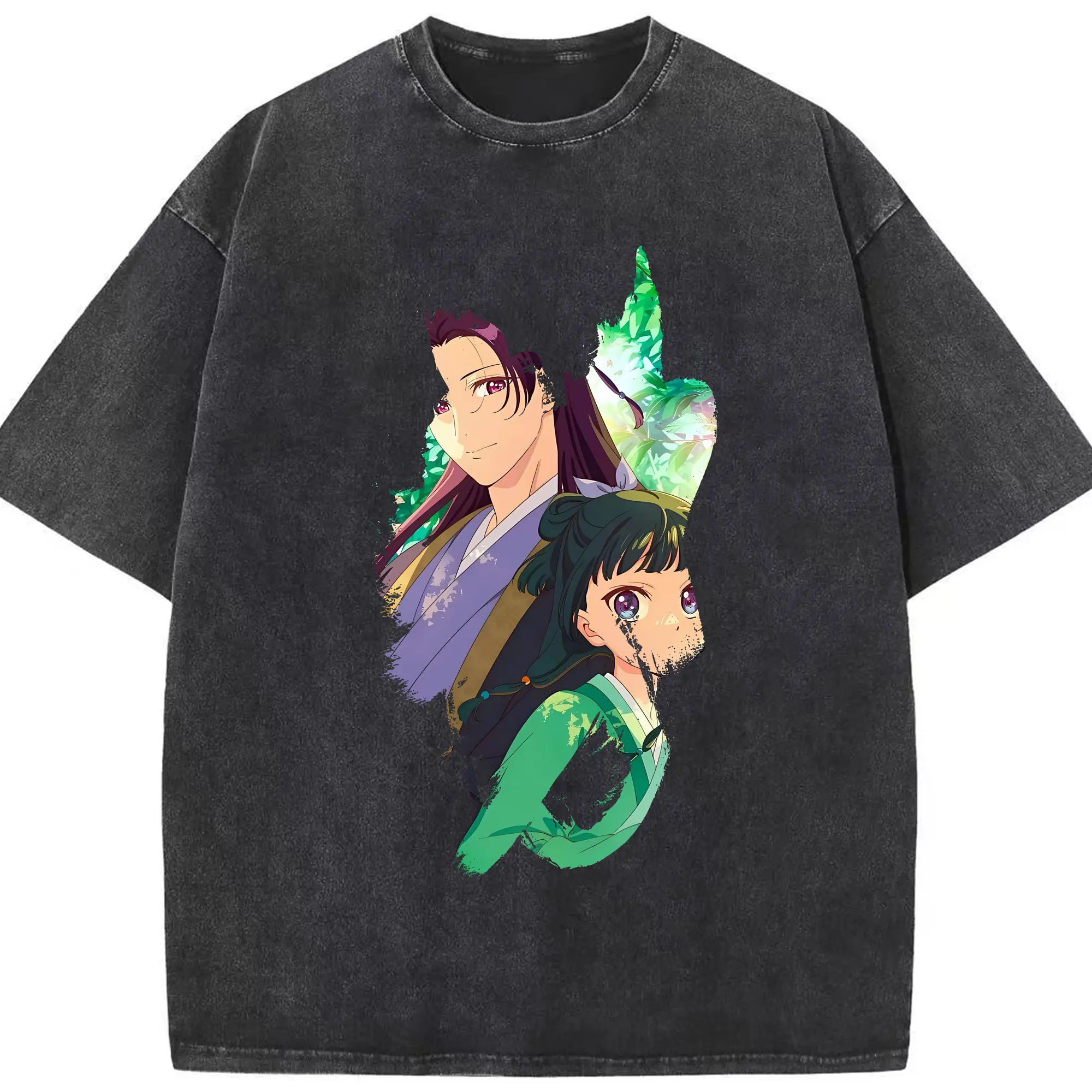 薬屋のひとりごと グッズ,壬氏 - 綿100％ ヴィンテージ風 半袖Tシャツ ・ フロントプリント ・ 柔らか肌触り ・ 通気性 快適 ・ スポーツ カジュアル 外出用