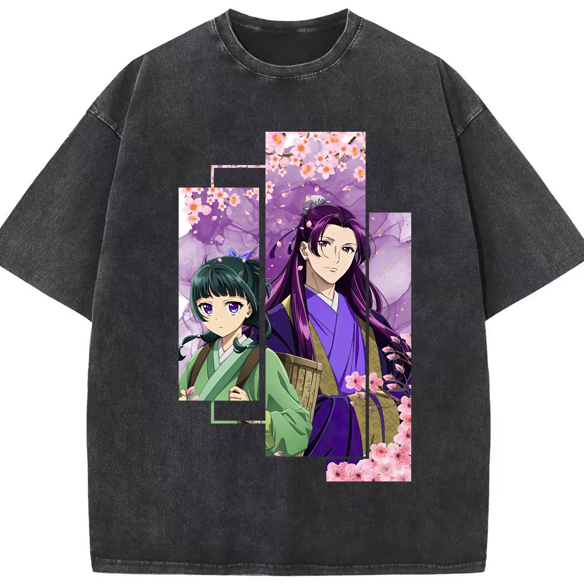 薬屋のひとりごと グッズ,壬氏 - 綿100％ ヴィンテージ風 半袖Tシャツ ・ フロントプリント ・ 柔らか肌触り ・ 通気性 快適 ・ スポーツ カジュアル 外出用