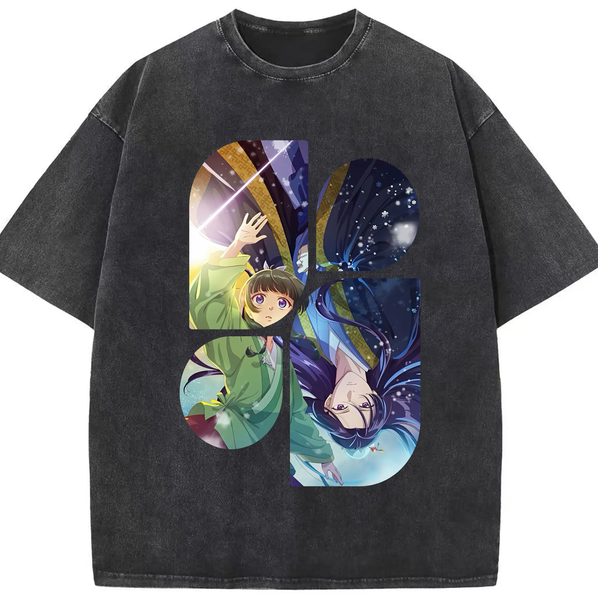 薬屋のひとりごと グッズ,壬氏 - 綿100％ ヴィンテージ風 半袖Tシャツ ・ フロントプリント ・ 柔らか肌触り ・ 通気性 快適 ・ スポーツ カジュアル 外出用