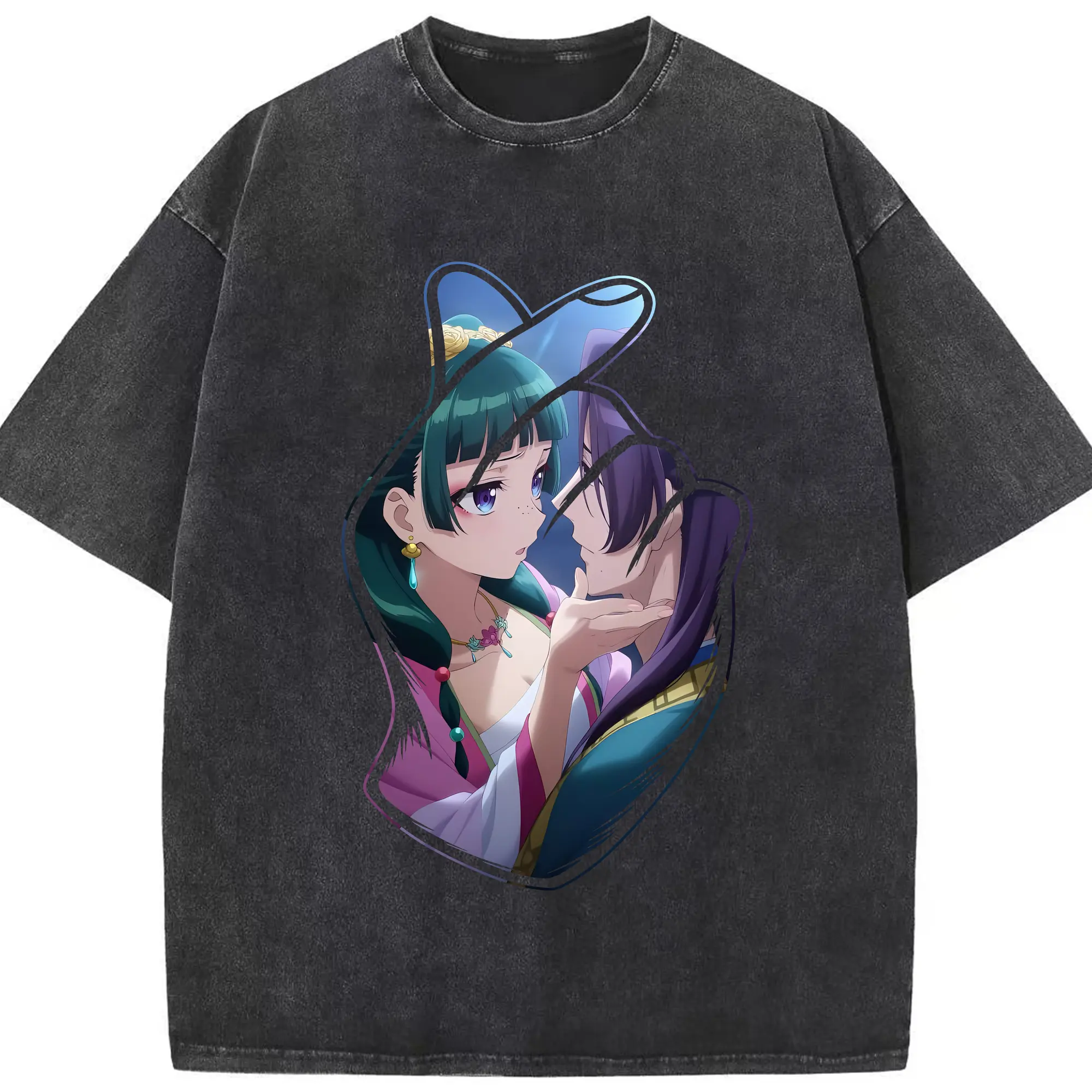 薬屋のひとりごと グッズ,壬氏 - 綿100％ ヴィンテージ風 半袖Tシャツ ・ フロントプリント ・ 柔らか肌触り ・ 通気性 快適 ・ スポーツ カジュアル 外出用